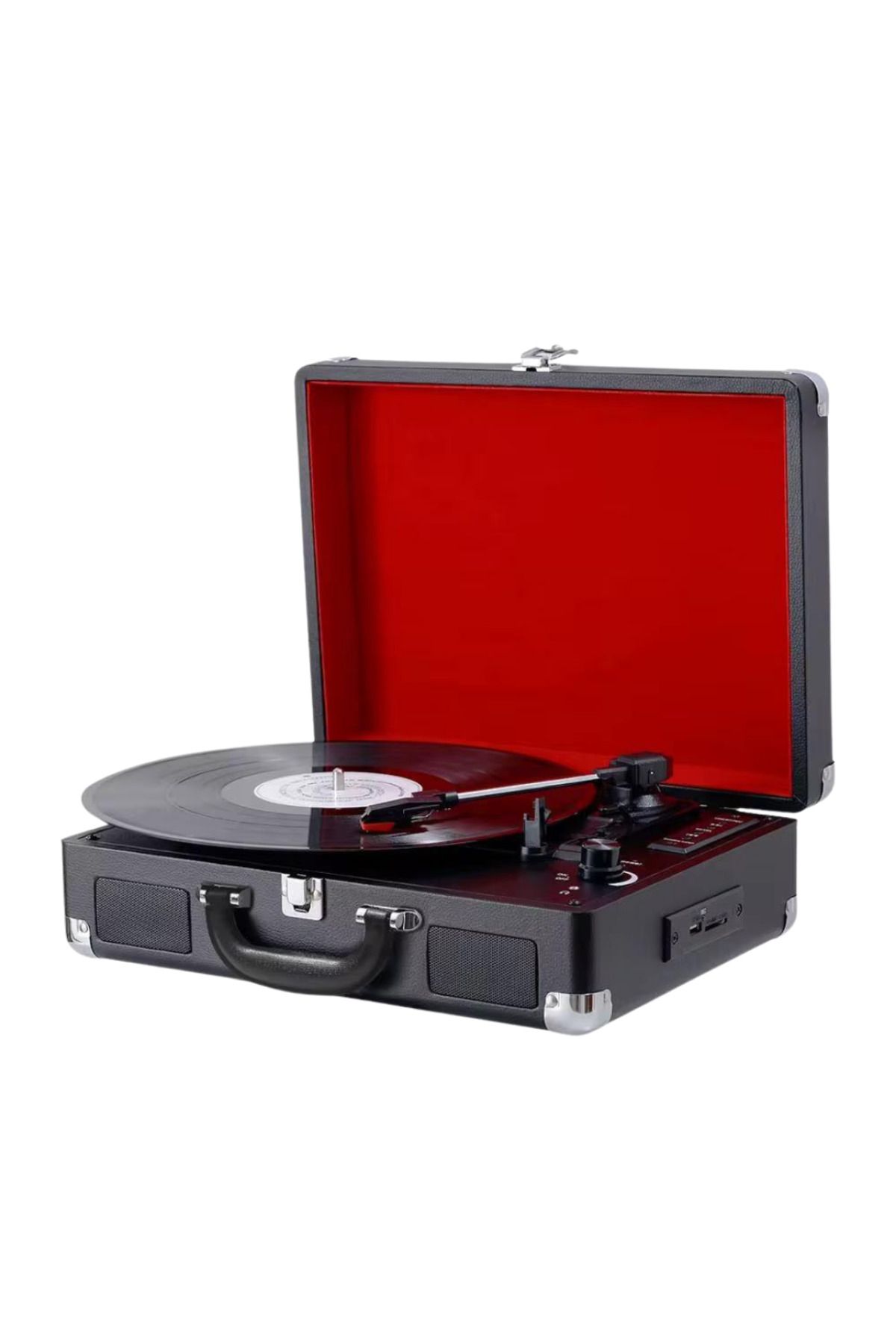 CROW'S TECH Nostaljik Pikap Hoparlörlü Çantalı Pikap Vintage Plak Çalar Bluetooth/AUX IN/RCA/ 1800Hah Pil
