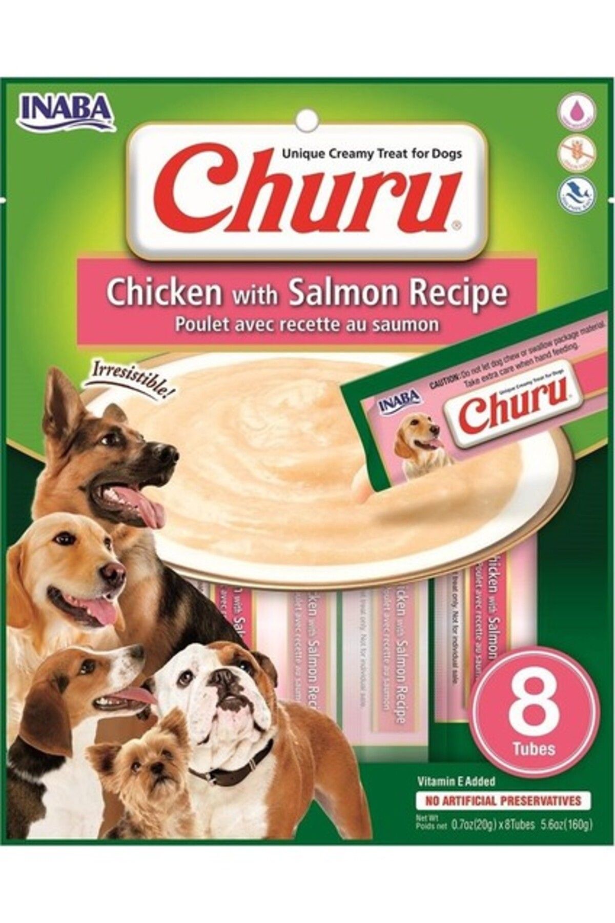 Orqinel Inaba Ciao Churu Somonlu ve Tavuklu Tamamlayacı Köpek Ödül Maması 8 x 20 gr