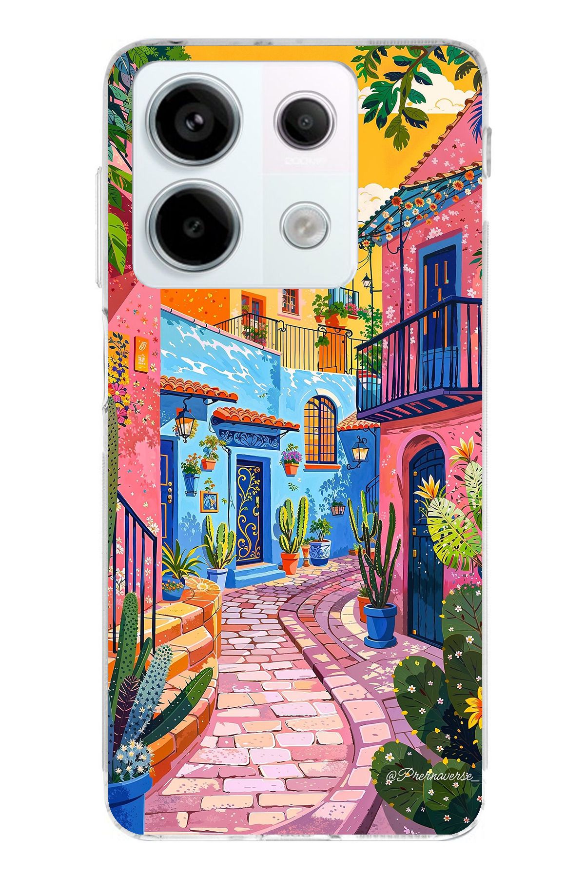 TechTree Redmi Note 13 PRO 5G Uyumlu Renkli Sanat Sokak Silikon Kılıf