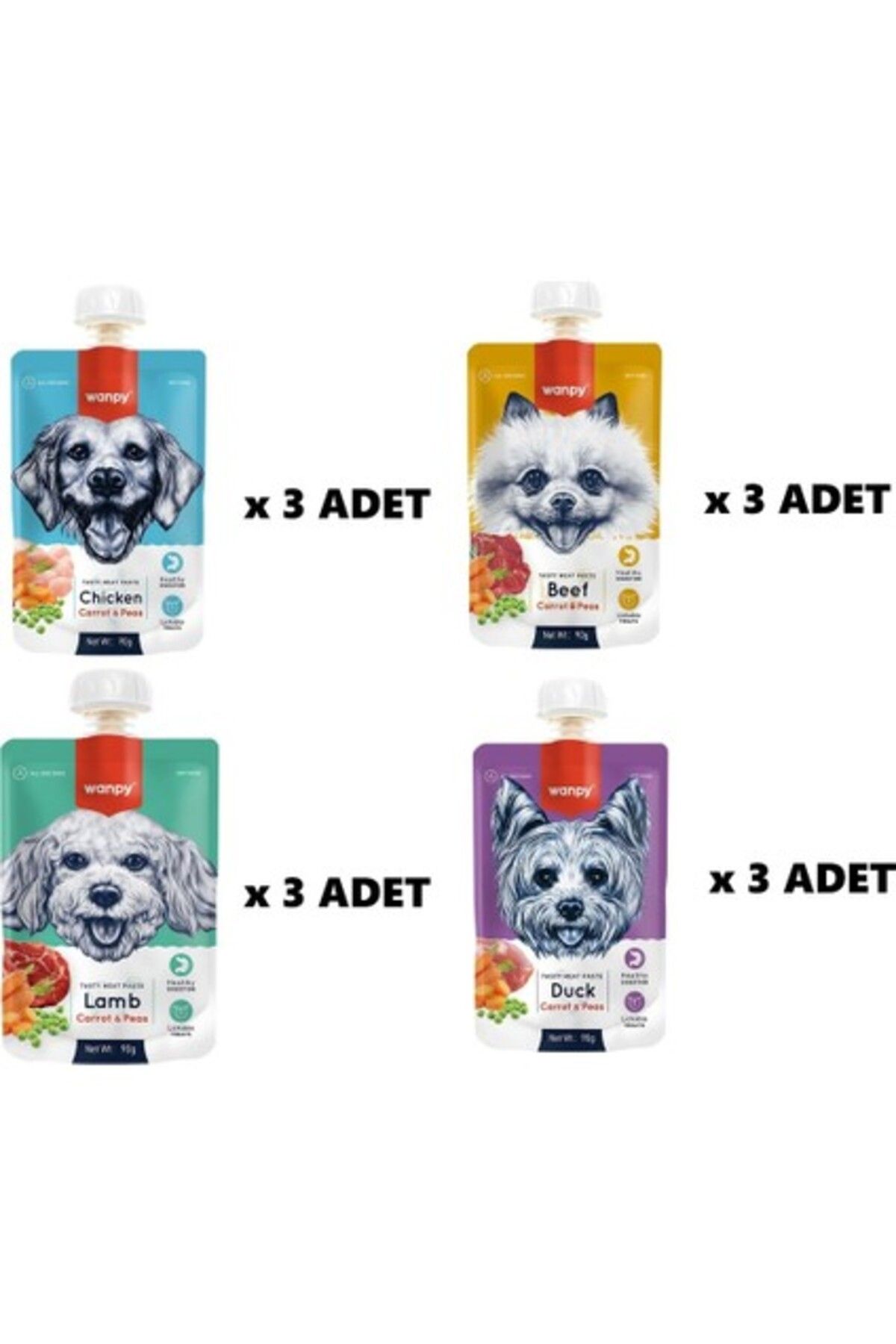 Orqinel Wanpy Premium 4’ Lü Lezzetli Köpek Ödülü Seti