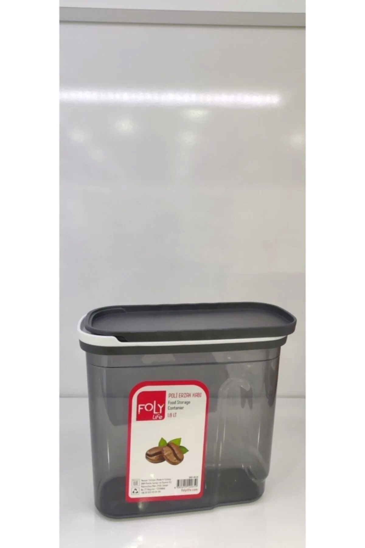 PRATİKOBA 1.8 Litre Poly Erzak Saklama Kabı Kızaklı Kapak Royaleks-BNM-0650