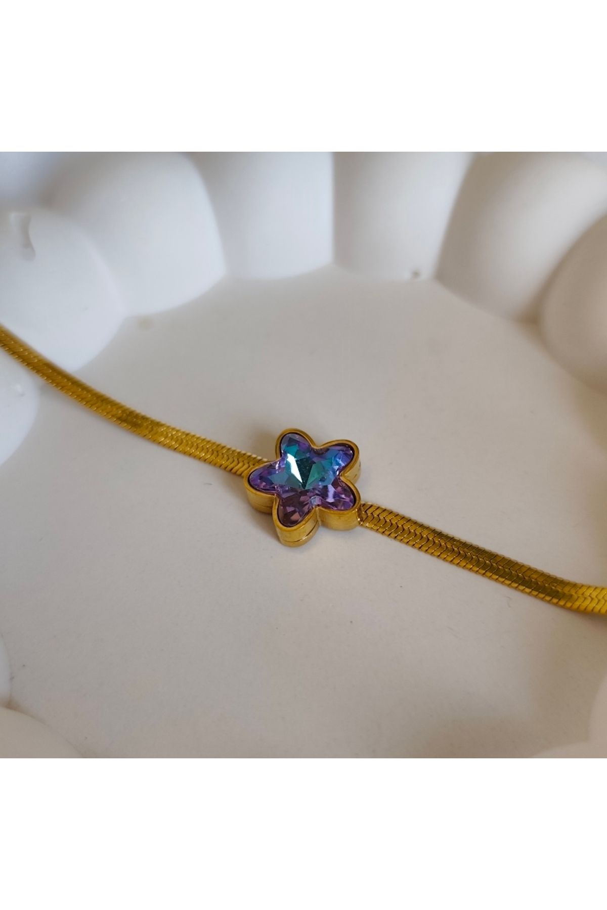 miyesa stainless steel Çelik Zirkon Yıldız Bileklik