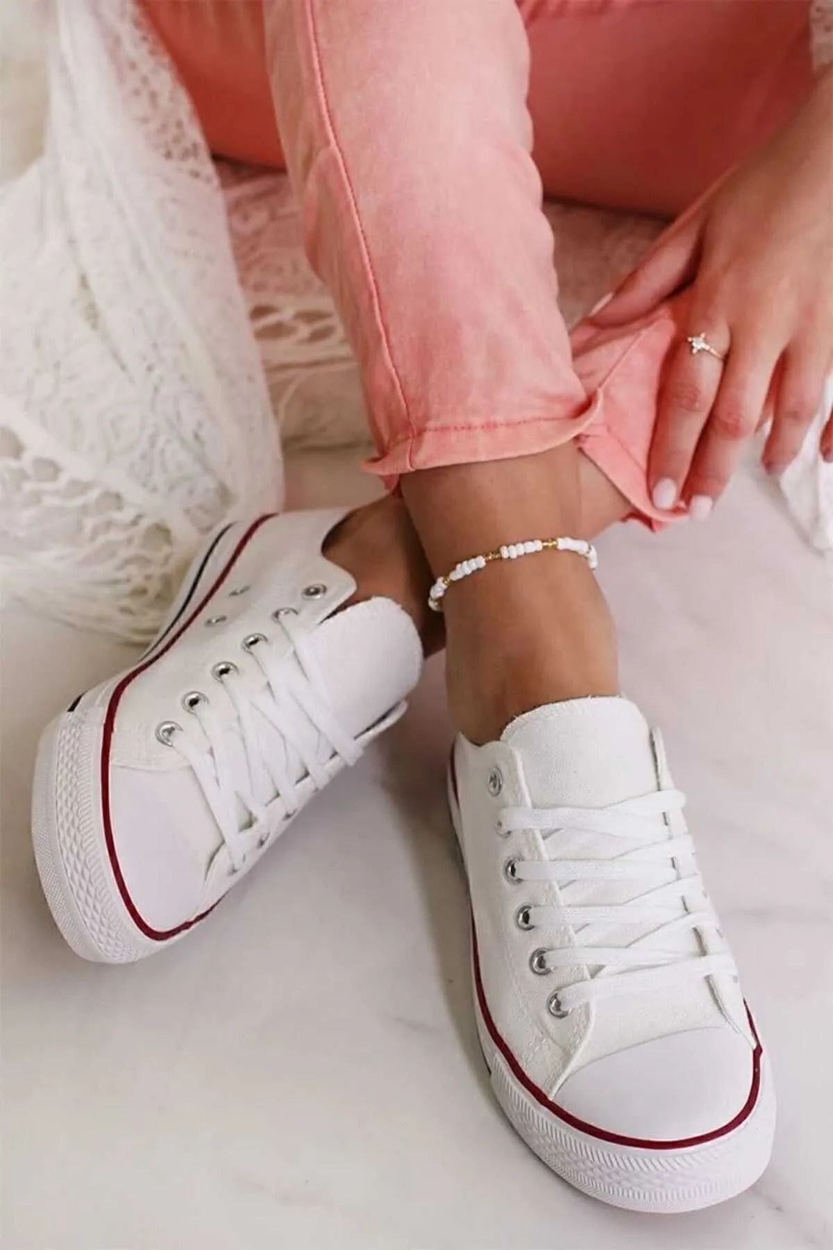 Ymn ayakkabı Unisex Genç Yetişkin Çocuk Beyaz Kısa Keten Spor Ayakkabı Sneaker Cnv Beyaz Spor Ayakkabıı