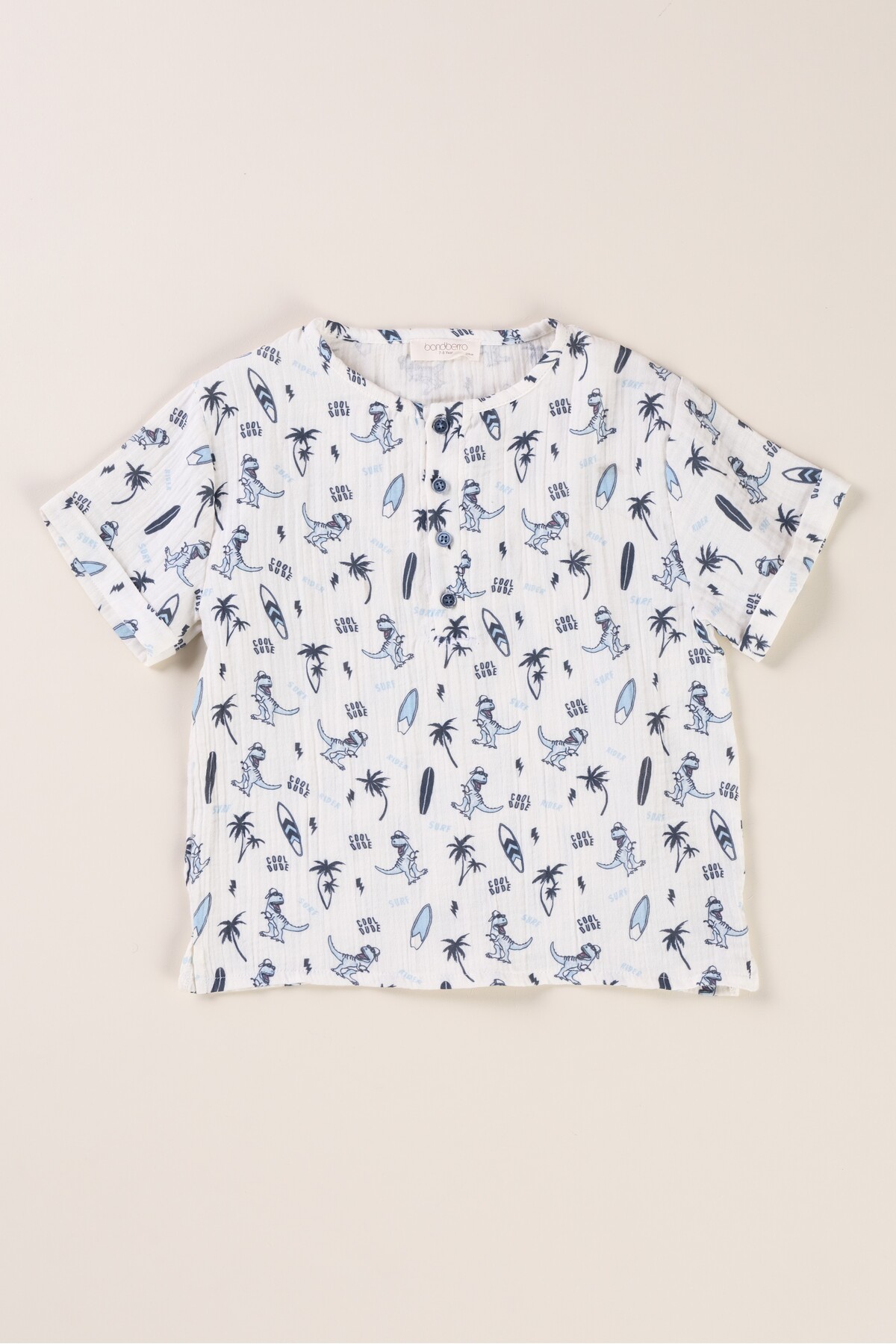 تی‌شرت پسرانه طرح‌دار از پارچه موسلین، ۱۰۰٪ ارگانیک، دارای گواهینامه Oeko-tex