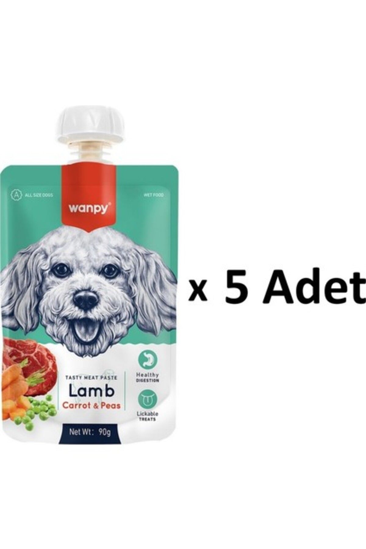 Orqinel Wanpy Taze Kuzulu Havuçlu Köpek Et Ezmesi 90 gr x 5 Adet