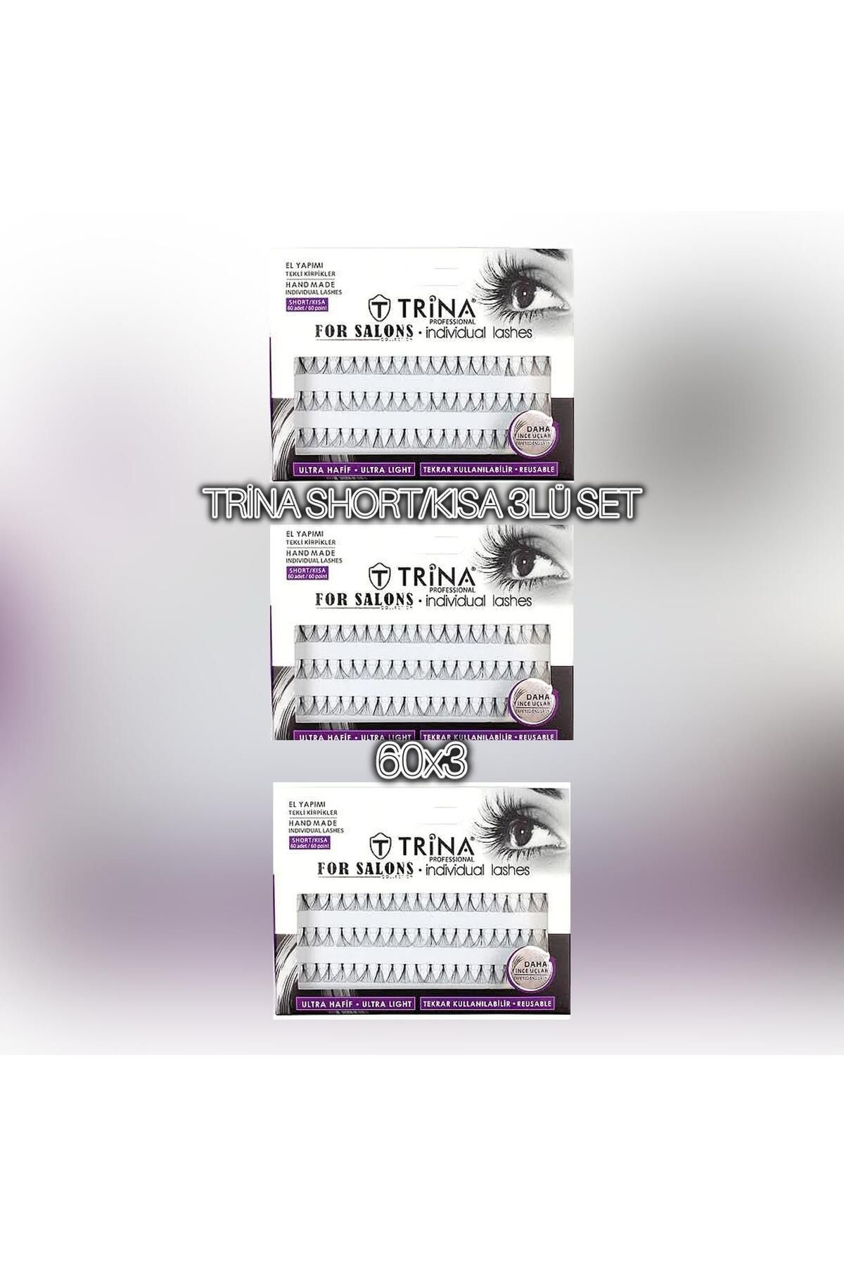 Trina 3lü El Yapımı Tekli Kirpik Kısa 60x3 Adet