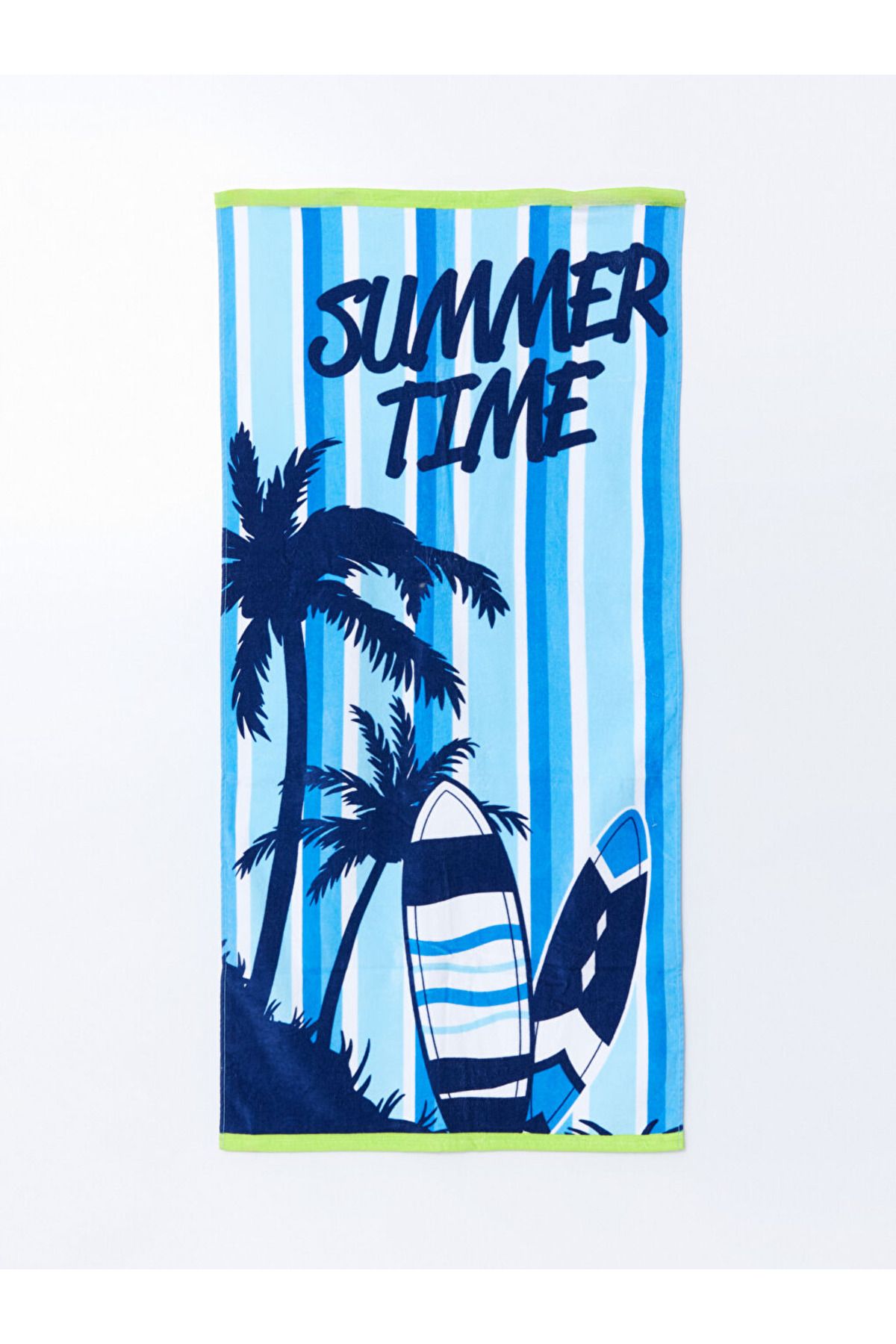 LC Waikiki Mavi Yaz Temalı Baskılı %100 Pamuk Erkek Çocuk Plaj Havlusu 90x165 cm