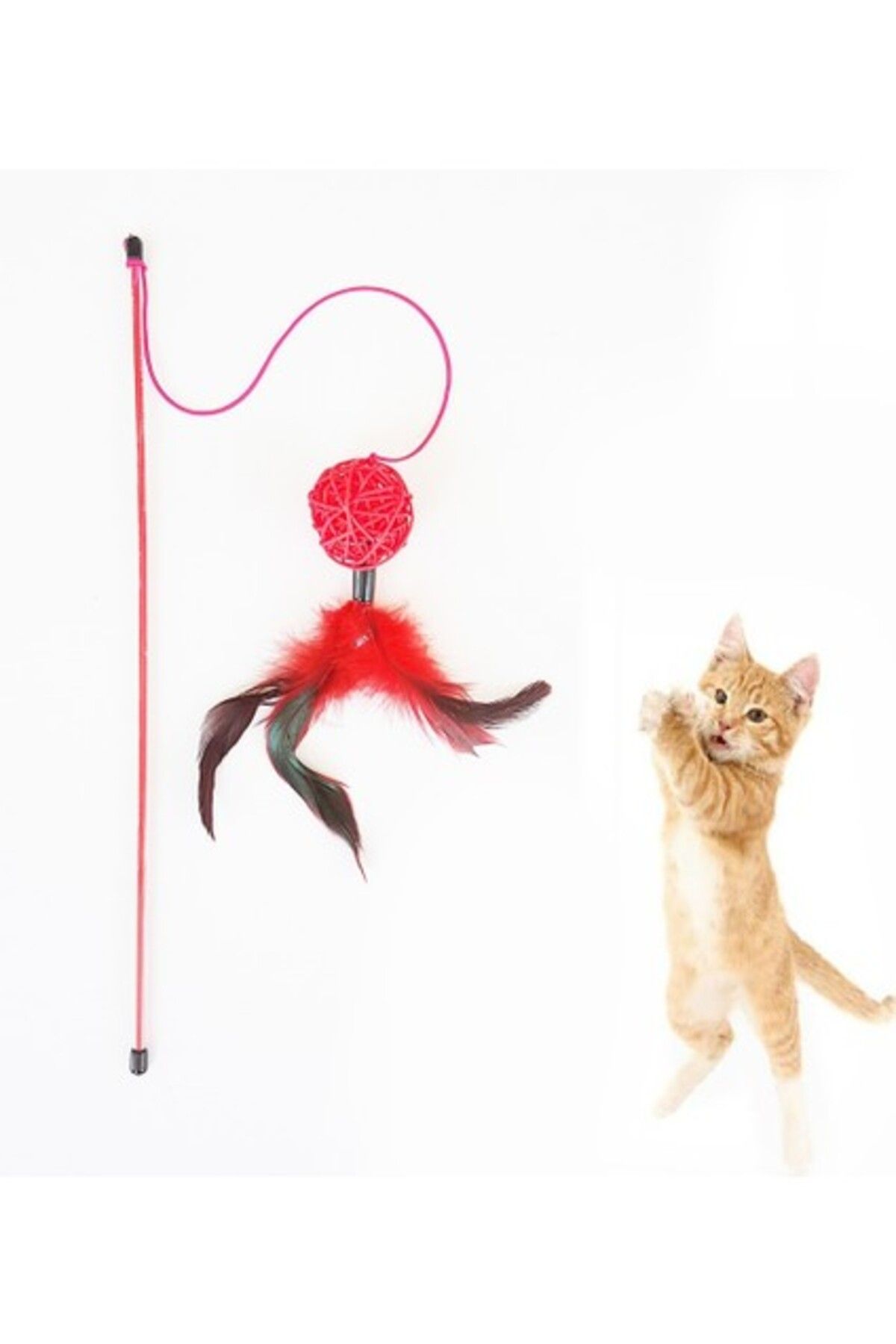 Orqinel Bobo Kedi Oltası Tüylü Top 40 cm