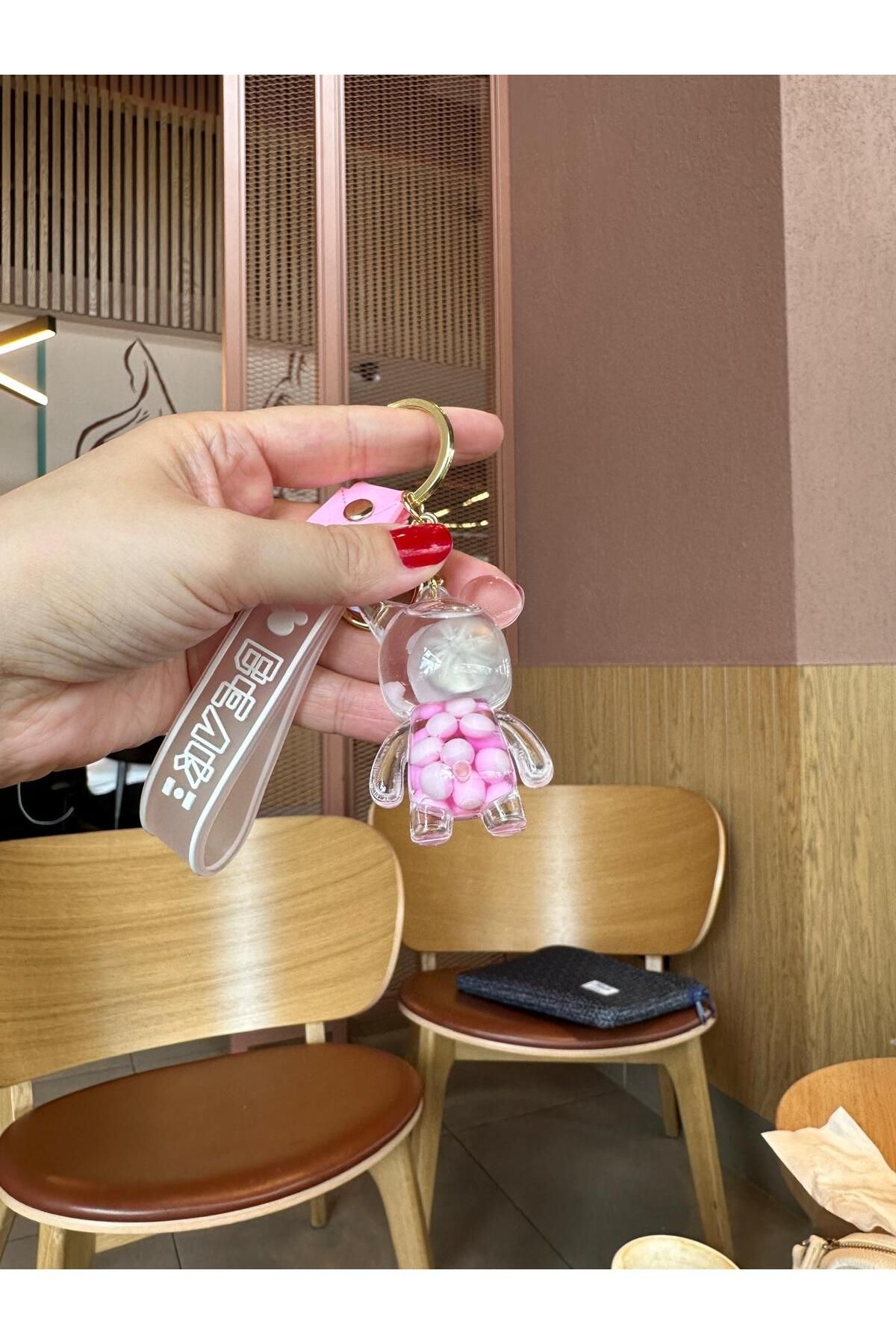 Serena Company Figürlü Sulu Boncuk Detaylı Pembe Anahtarlık ve Çanta Süsü