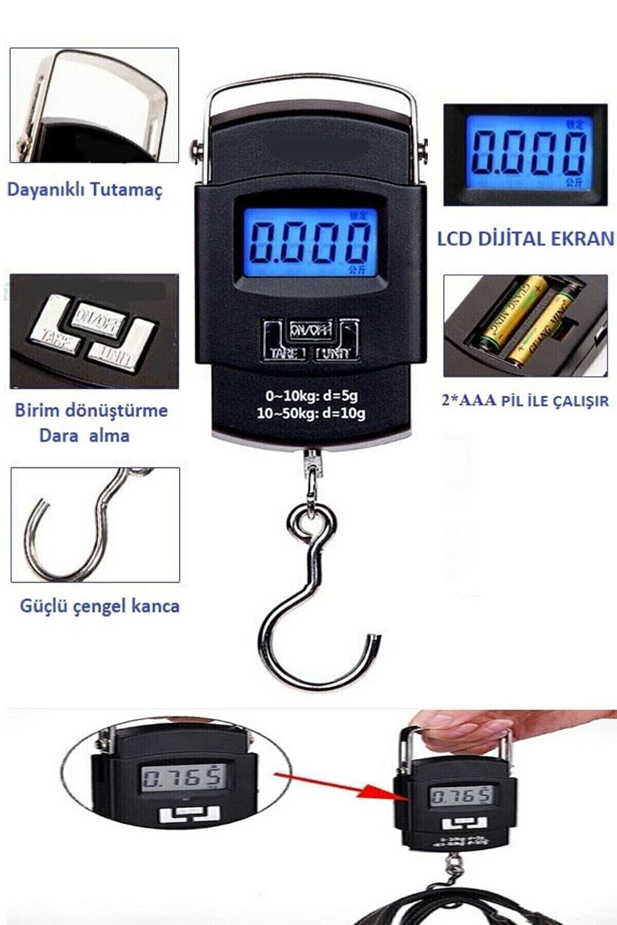 Epilons Elektronik Dijital El Kantarı 50 Kg Terazi Tartı 10 Gr Hassasiyet