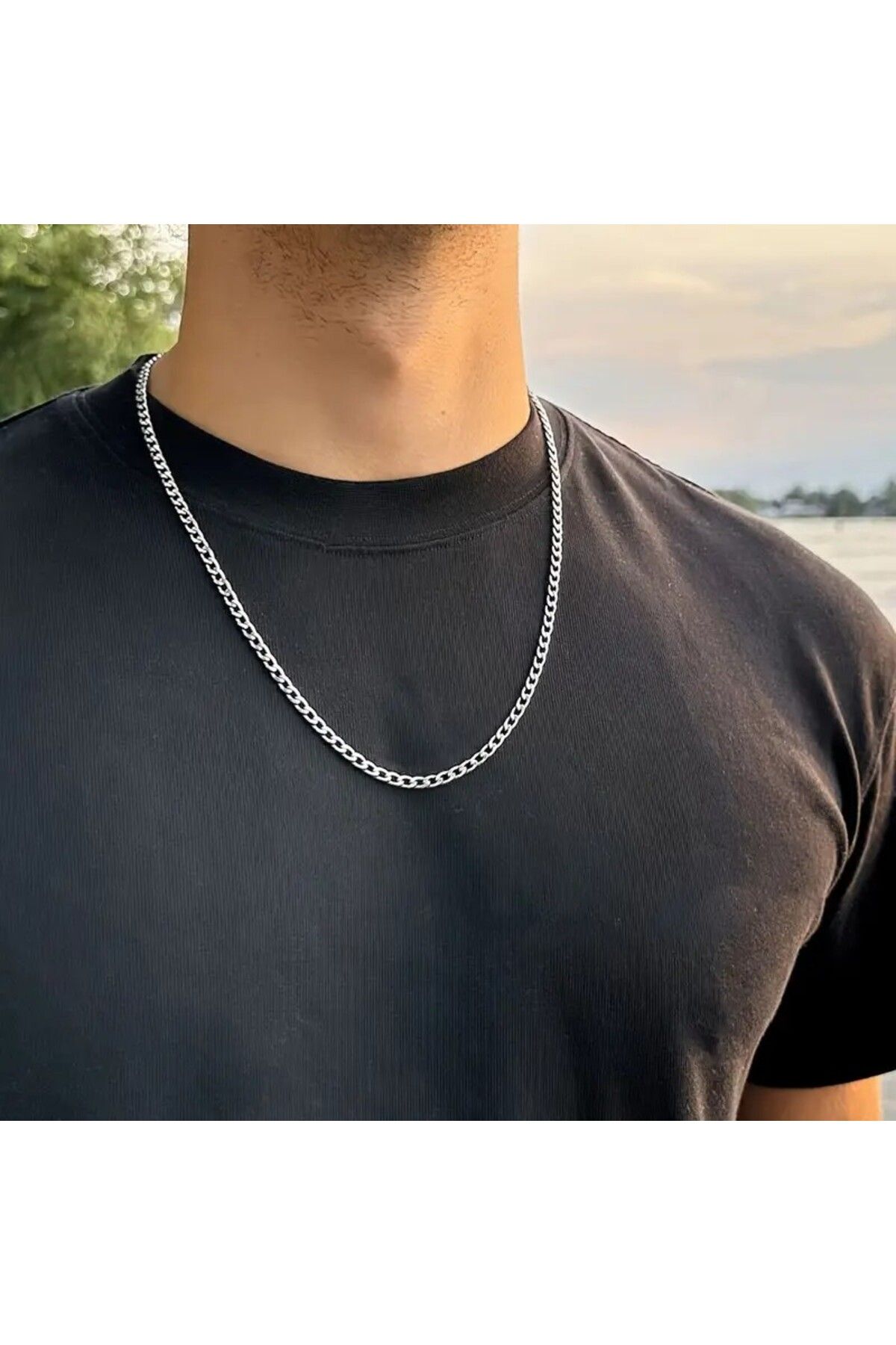 Perry Accesories kararmaz garantili erkek çelik kolye gurmet zincir erkek çelik kolye erkek hediyelik çelik kolye