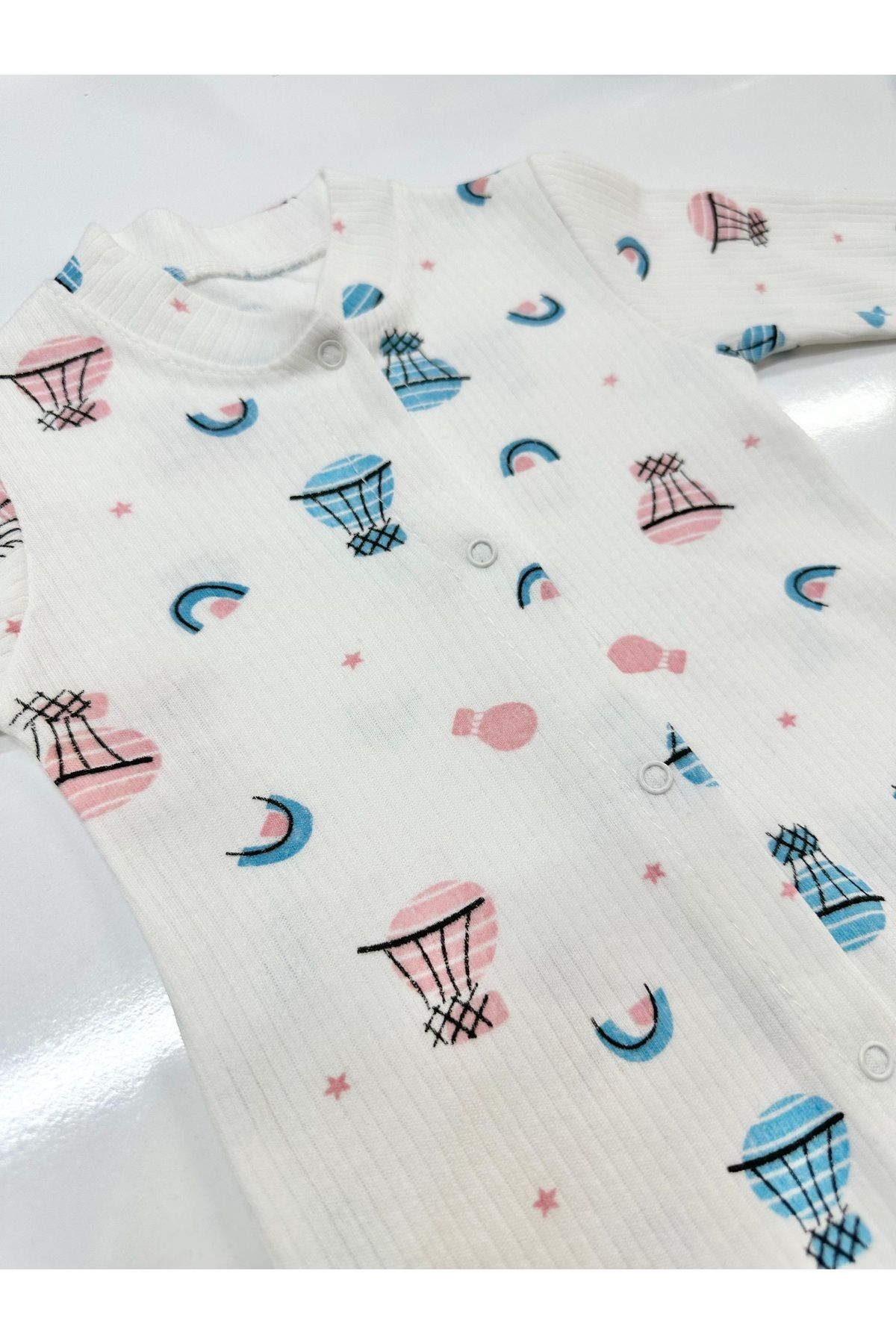 ENİA BABY-Newborn Baby Booties Cotton Snap Rompers 0-3 Months (Baby Girl Boy Newborn) 2