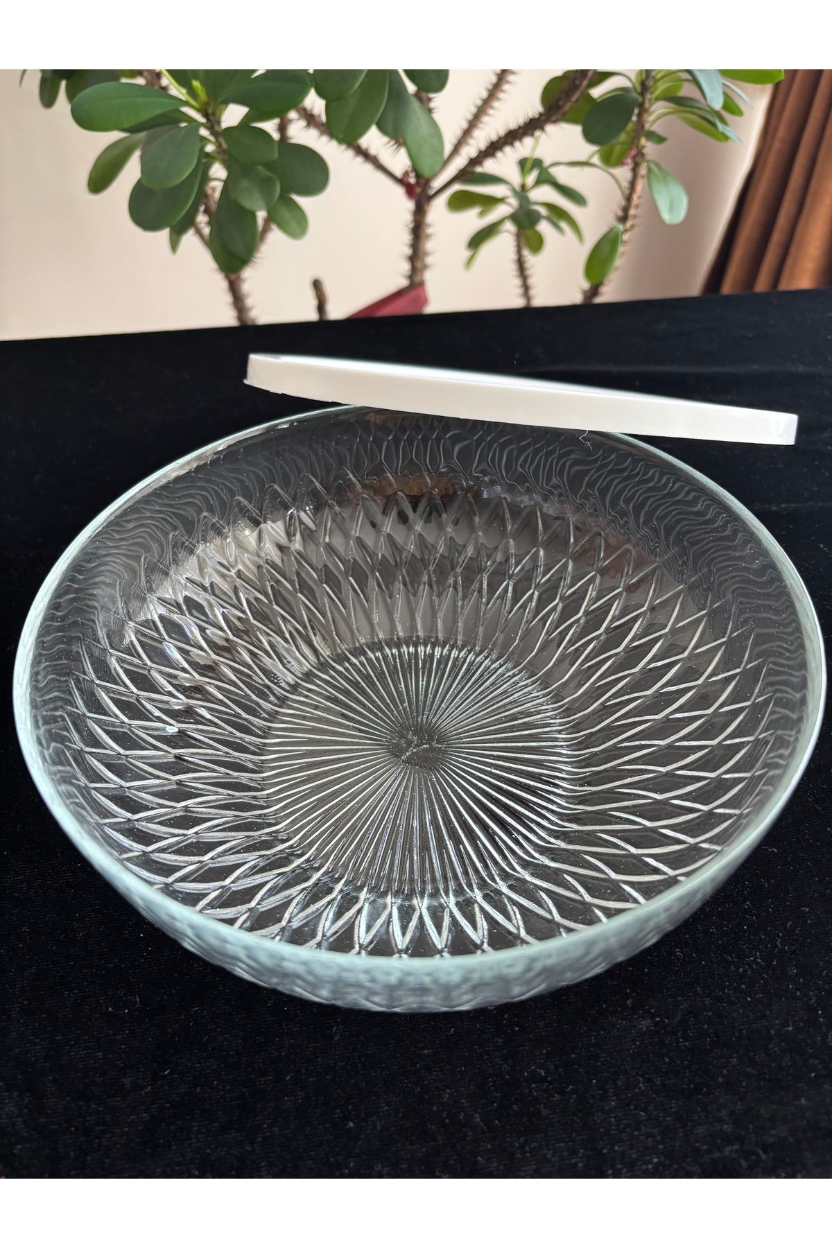 DİBA AVM-20 cm Glass Storage Container Salad Bowl Diameter 20 cm Height 7 cm Volume 1350 Cc 1