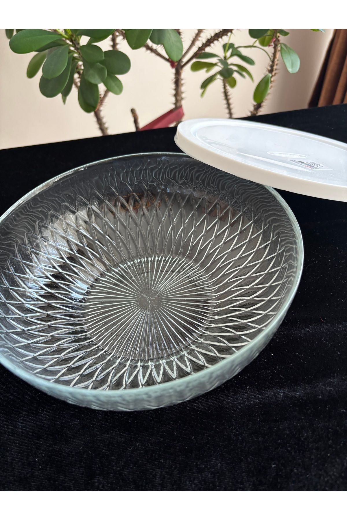 DİBA AVM-20 cm Glass Storage Container Salad Bowl Diameter 20 cm Height 7 cm Volume 1350 Cc 6