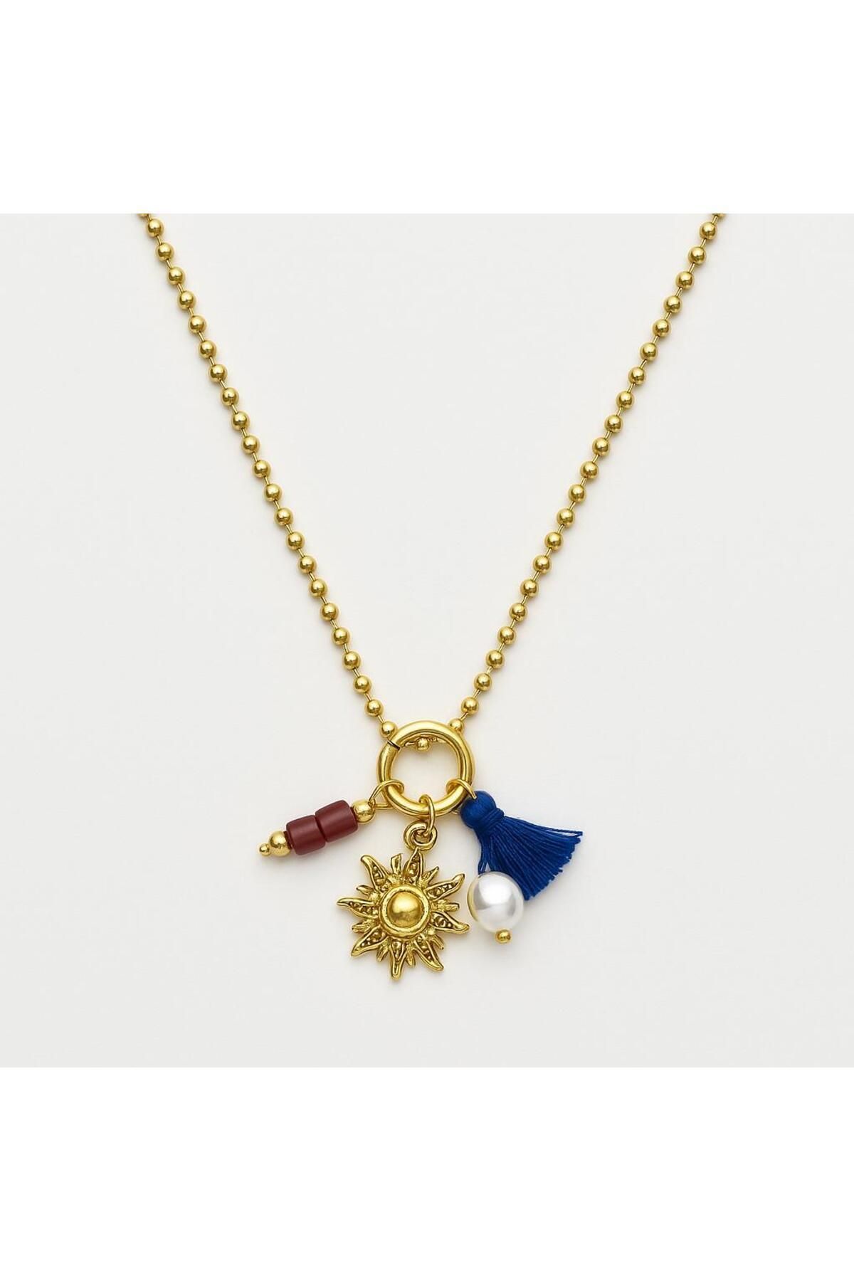 Rumi Shine Çelik Kararmaz Kolye Güneş figürlü Renkli Charm 14K