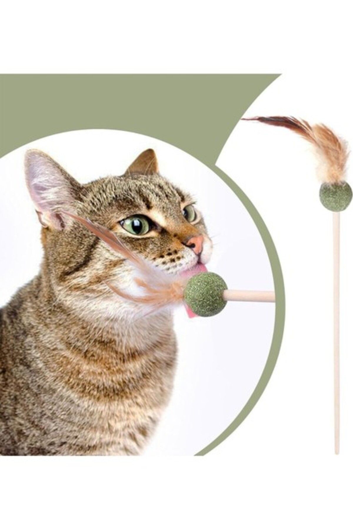 Orqinel Pribor Tüylü Catnipli Kedi Oyun Oltası, Kedi Naneli