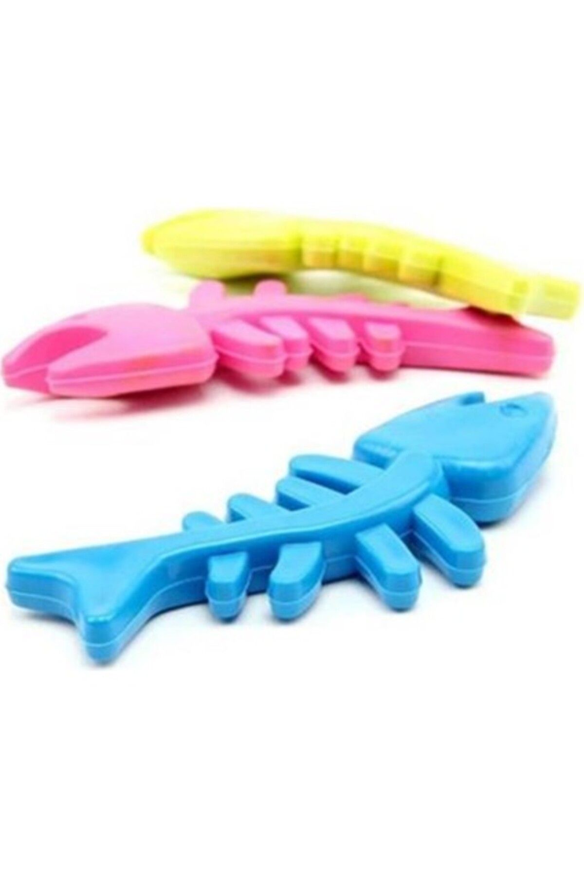 Orqinel Leo Shop BUFFER® Balık Kemiği İskelet Şekilli Renkli Plastik Kedi Oyuncağı