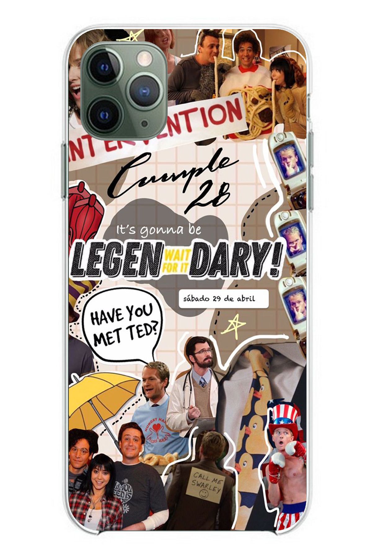 TechTree iPhone 11 PRO Uyumlu Retro Gazete How i met your mother Tasarımlı Şeffaf Silikon Kılıf