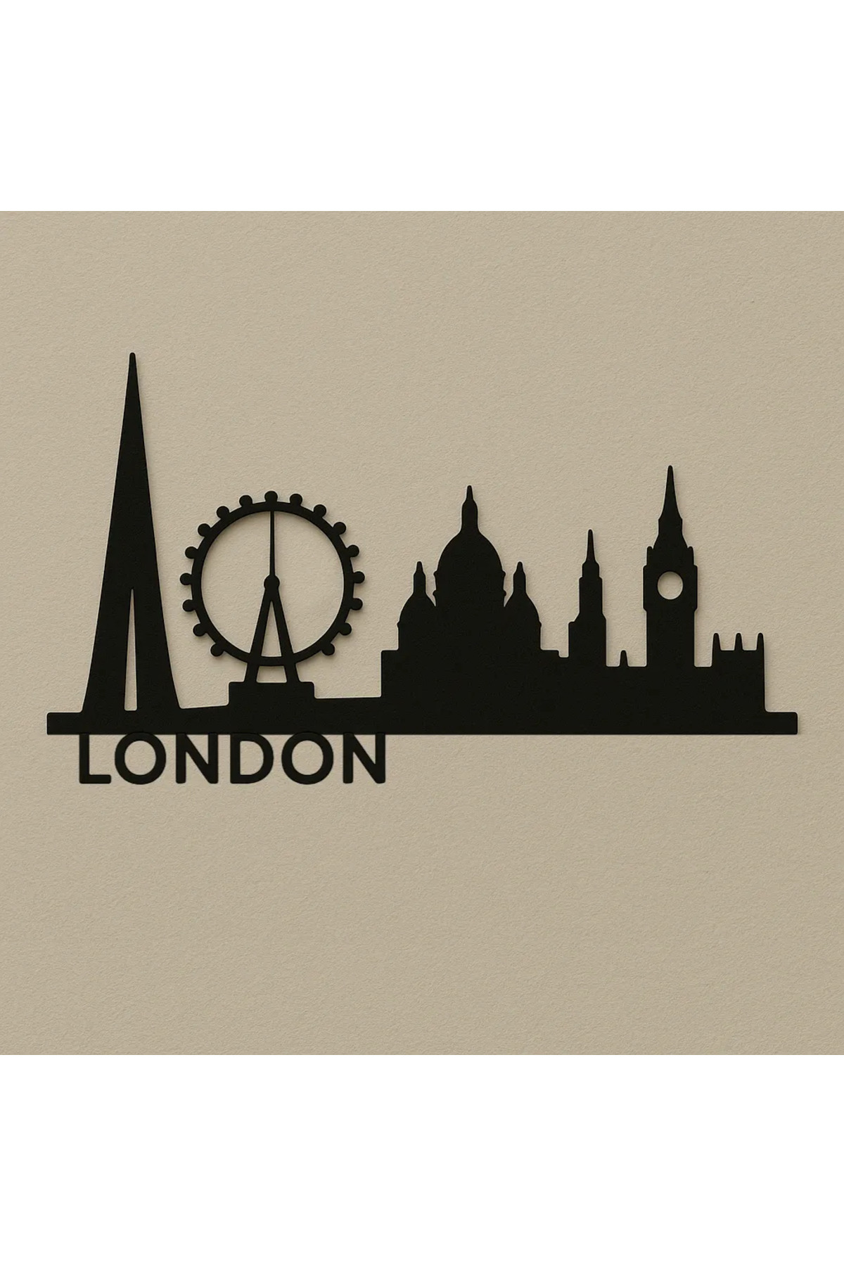 Duvar Dekoru Londra Silüeti Lazer Kesim Modern Tasarım Duvar Panosu Siyah