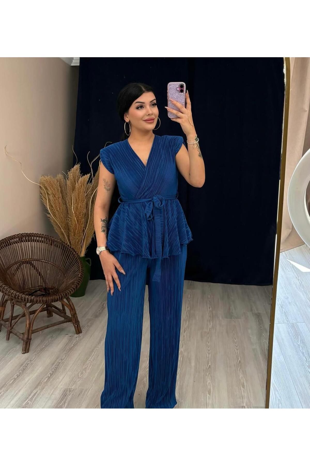 Nadyamoda Selvi pliseli takım