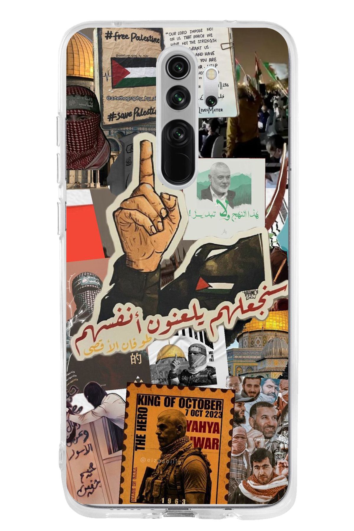 TechTree Redmi Note 8 Pro Uyumlu Filistin Özgürlük Şeffaf Silikon Kılıf