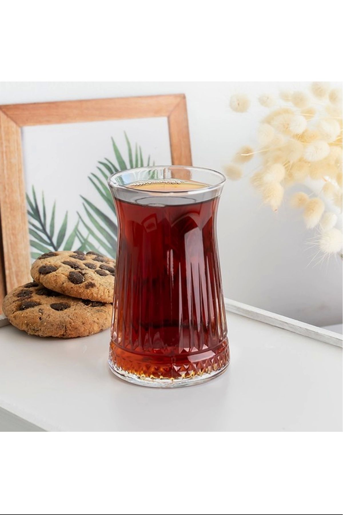 PRATİKOBA Elegance Desenli Cam Çay Bardağı Seti 150 ml 6'lı Royaleks-81310