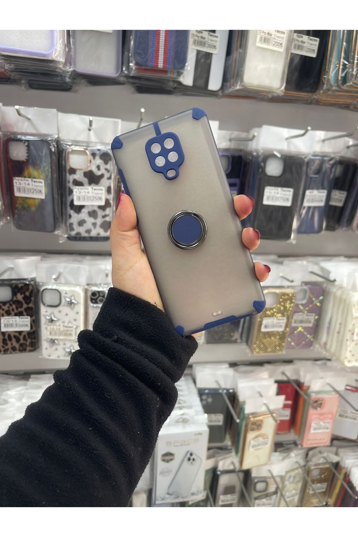 TECNOTREND Redmi Note 9 Pro/Note 9s Uyumlu Magnetic Ring Cover & Case Silikon kılıf