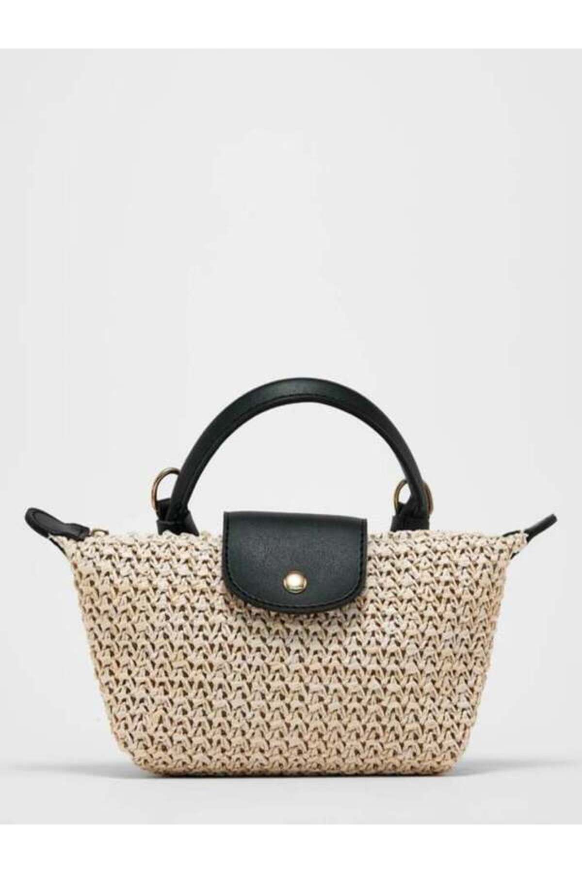 Babydoll Bag Kadın Mini Hasır Omuz Askılı Çanta