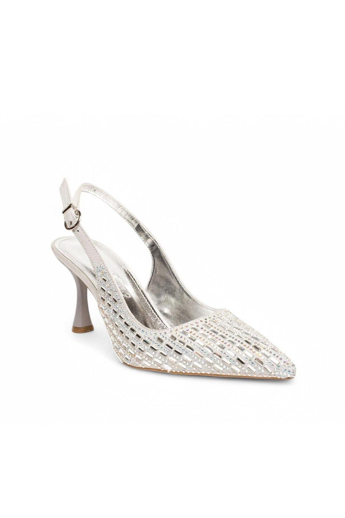 CanBambi Taşlı Topuklu Stiletto 9 Cm Topuk Boyu