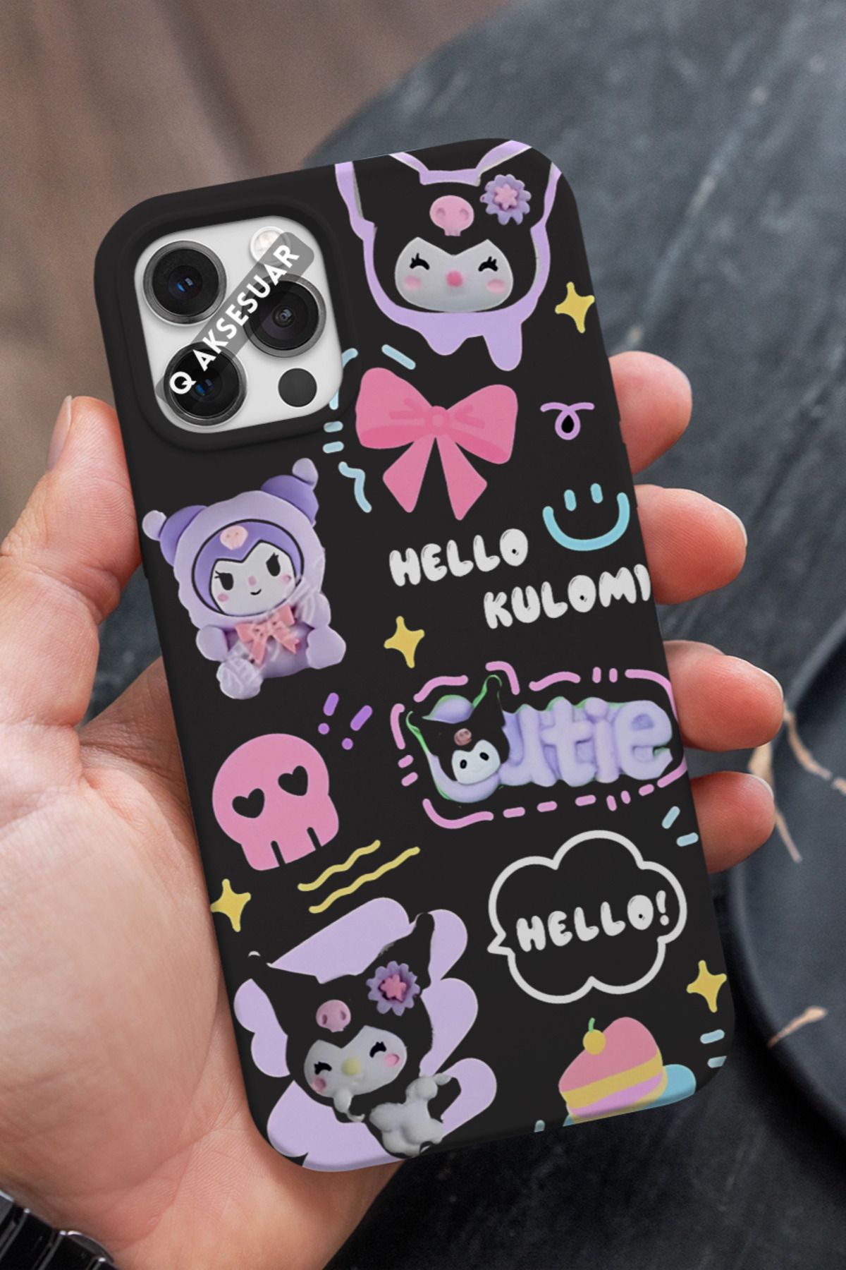 Q Aksesuar Honor Magic 7 Lite Uyumlu Hello Kuromi Tasarımlı Premium Telefon Kılıfı