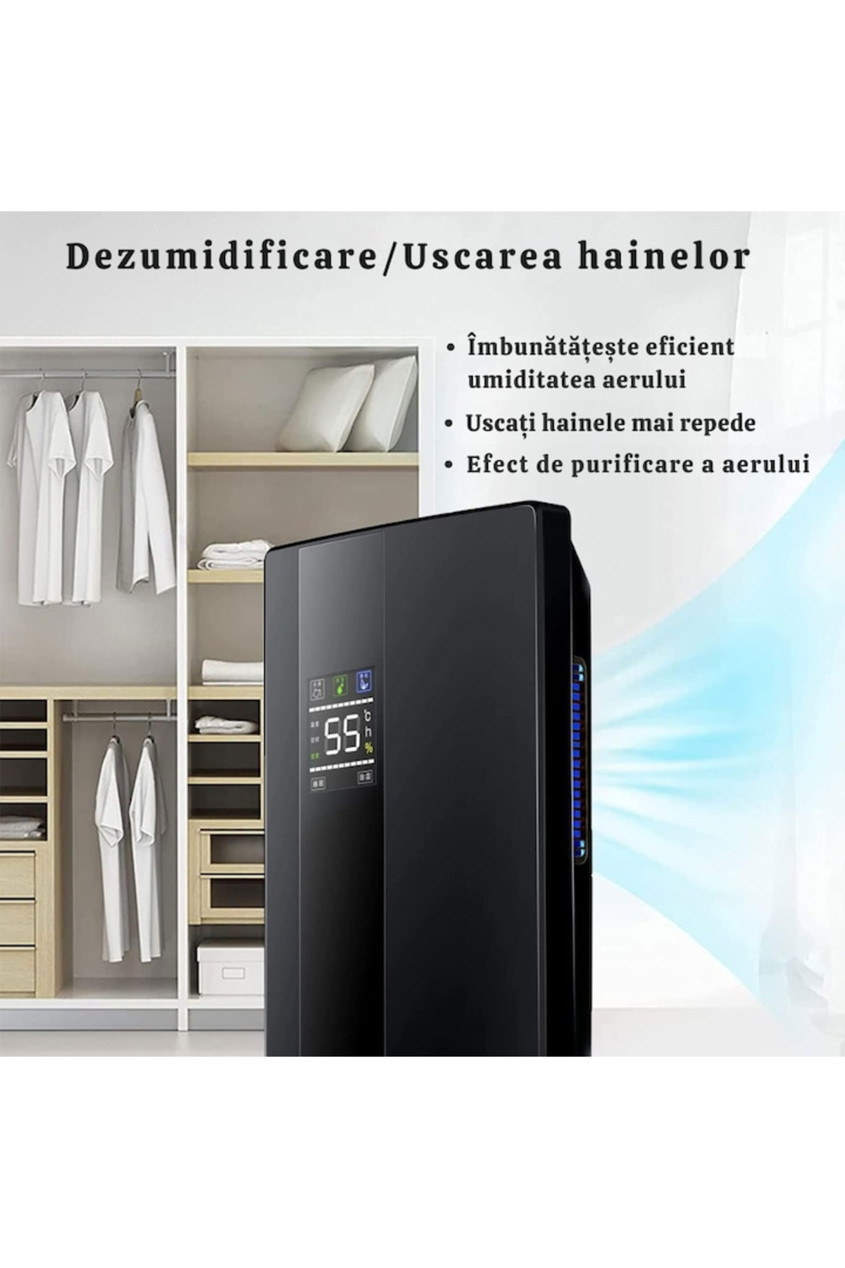 varioshop-VarioShop® Dehumidifier and Air Purifier, Temperature/Humidity Display, Peltier Technology, 7