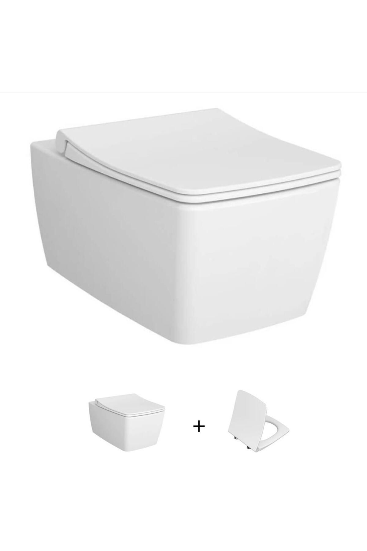 VitrA Metropole Rim-Ex Kanlasız Asma Klozet + Duroplast Slim Yavaş Kapanan Klozet Kapağı SET