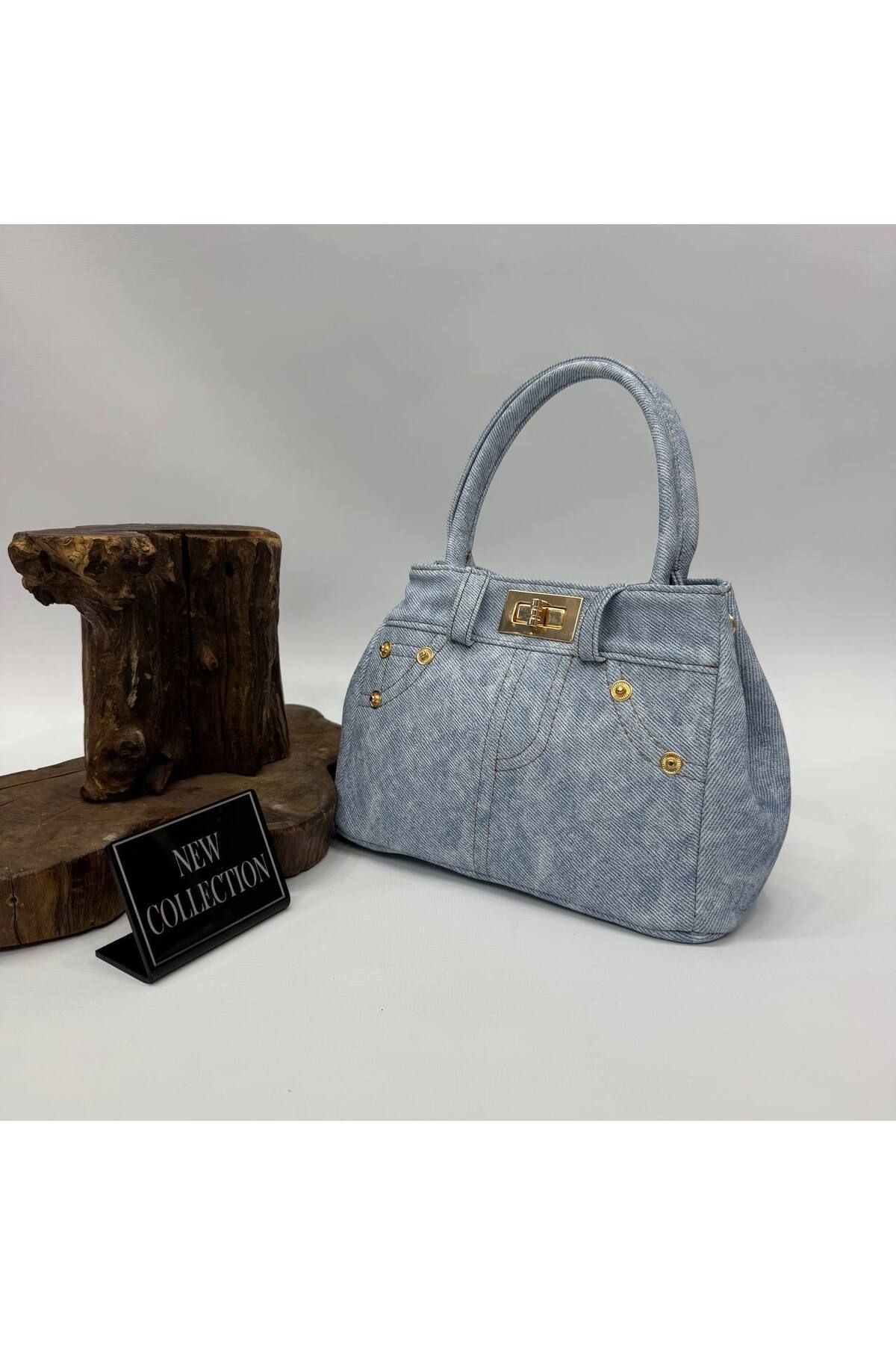 BEYSER Şık Denim Detaylı ve Deri Kadın Omuz Çantası