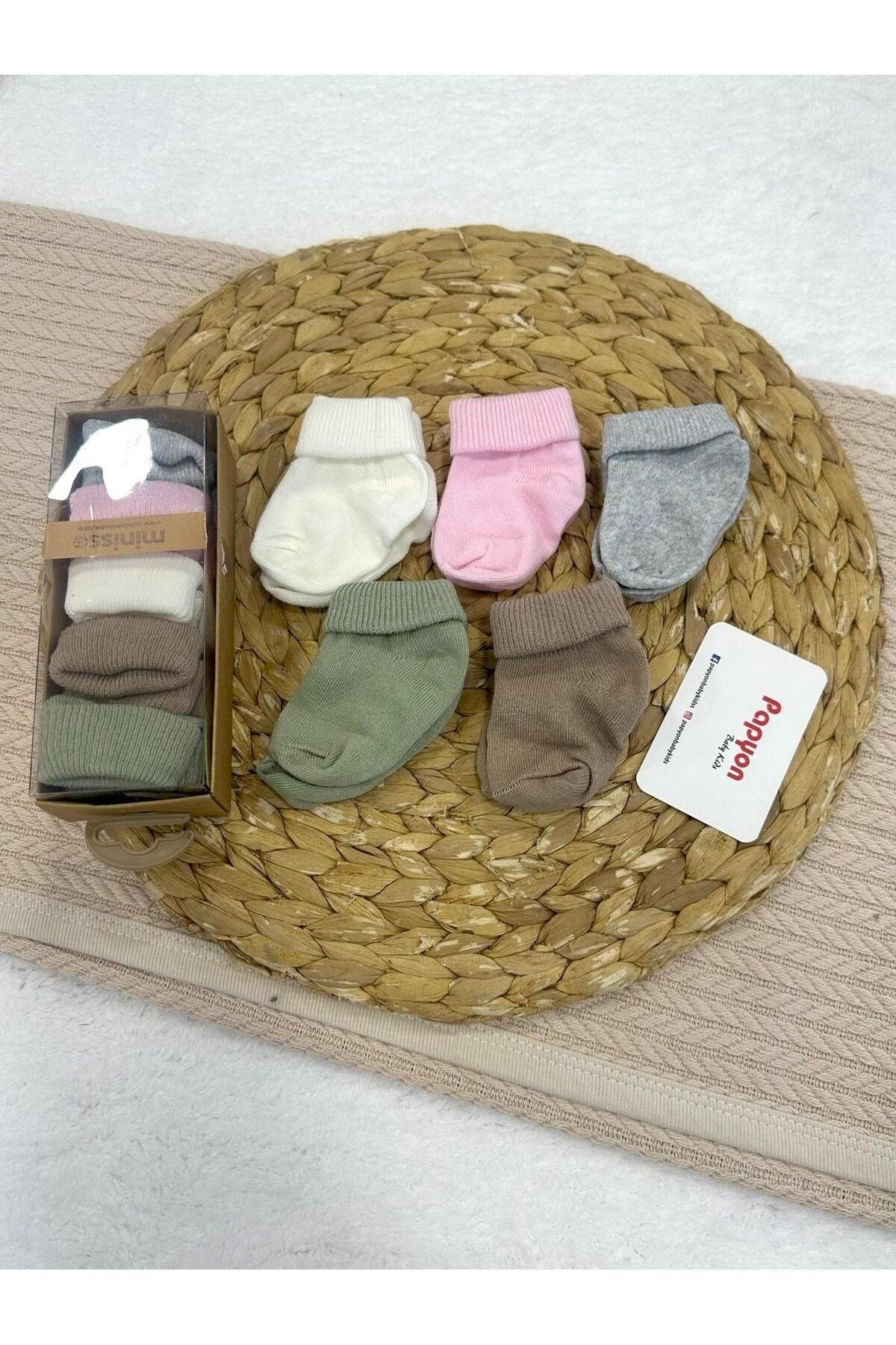 Papyon Baby Kids Kutulu 5li Bebek Çorap 0-6 Ay (Ürün Videosu Açıklamada)