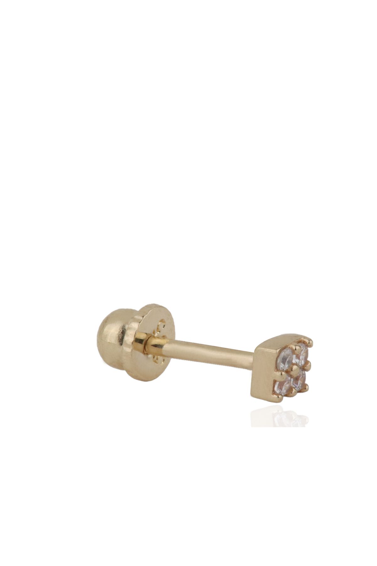 Değerli Kuyumculuk Taşlı Kare Piercing
