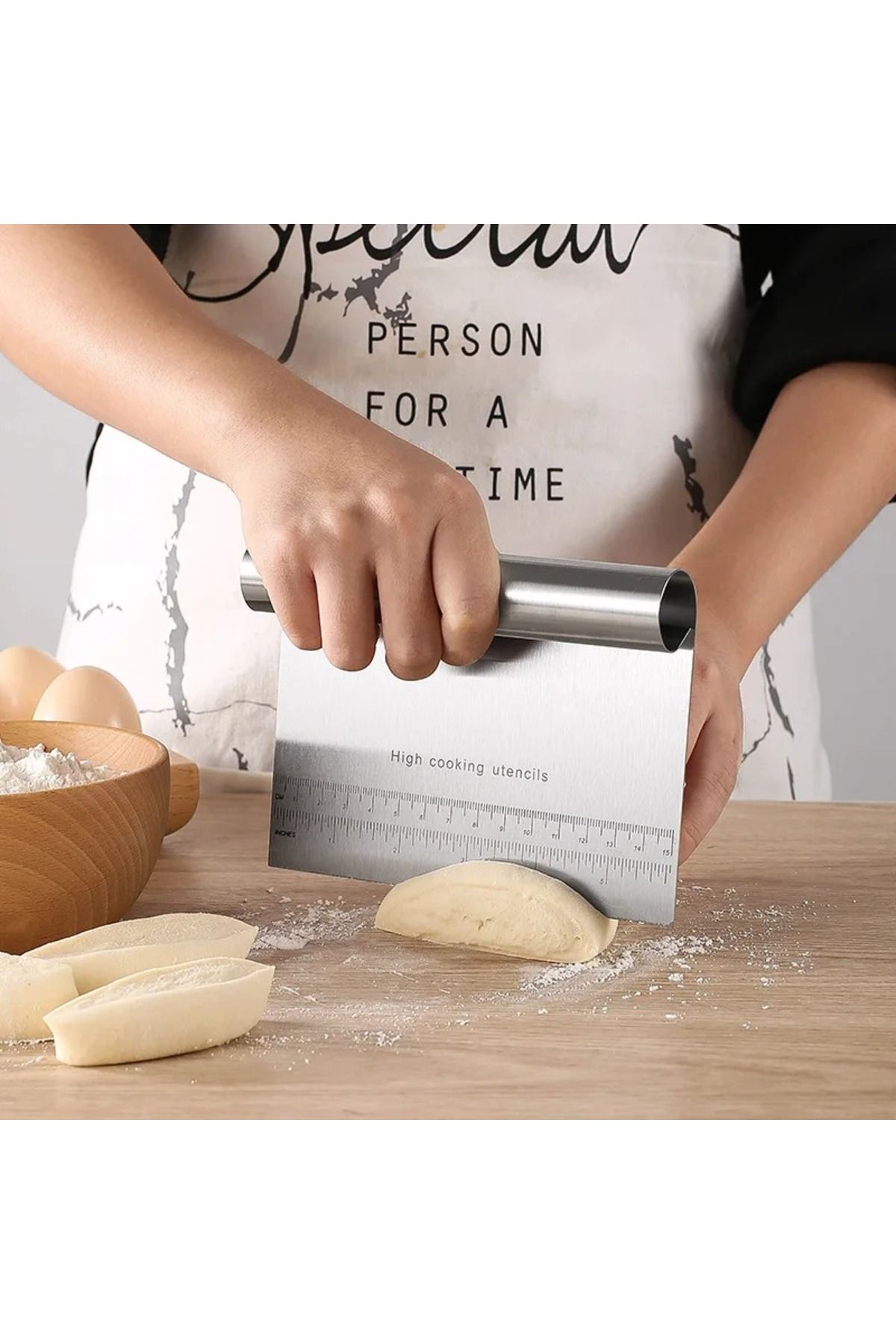 Seram Collection Paslanmaz Lüks Çelik Hamur Kesme Aparatı Çelik Kesici Kazıyıcı Pasta Ve Kek Şekillendiren Spatula