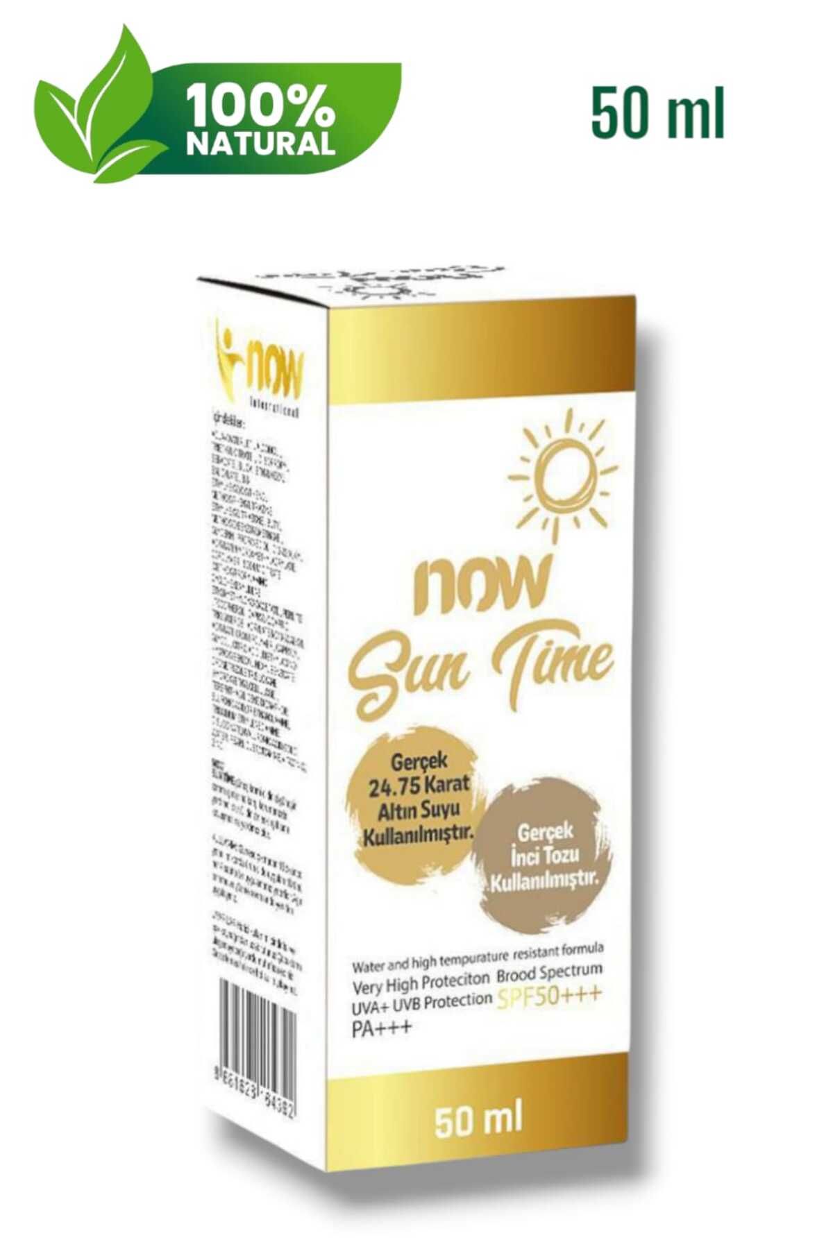 Now International Sun Time Yüksek Koruyucu Güneş Kremi – Lekesiz ve Işıltılı Cilt İçin SPF 50+, 50 ml