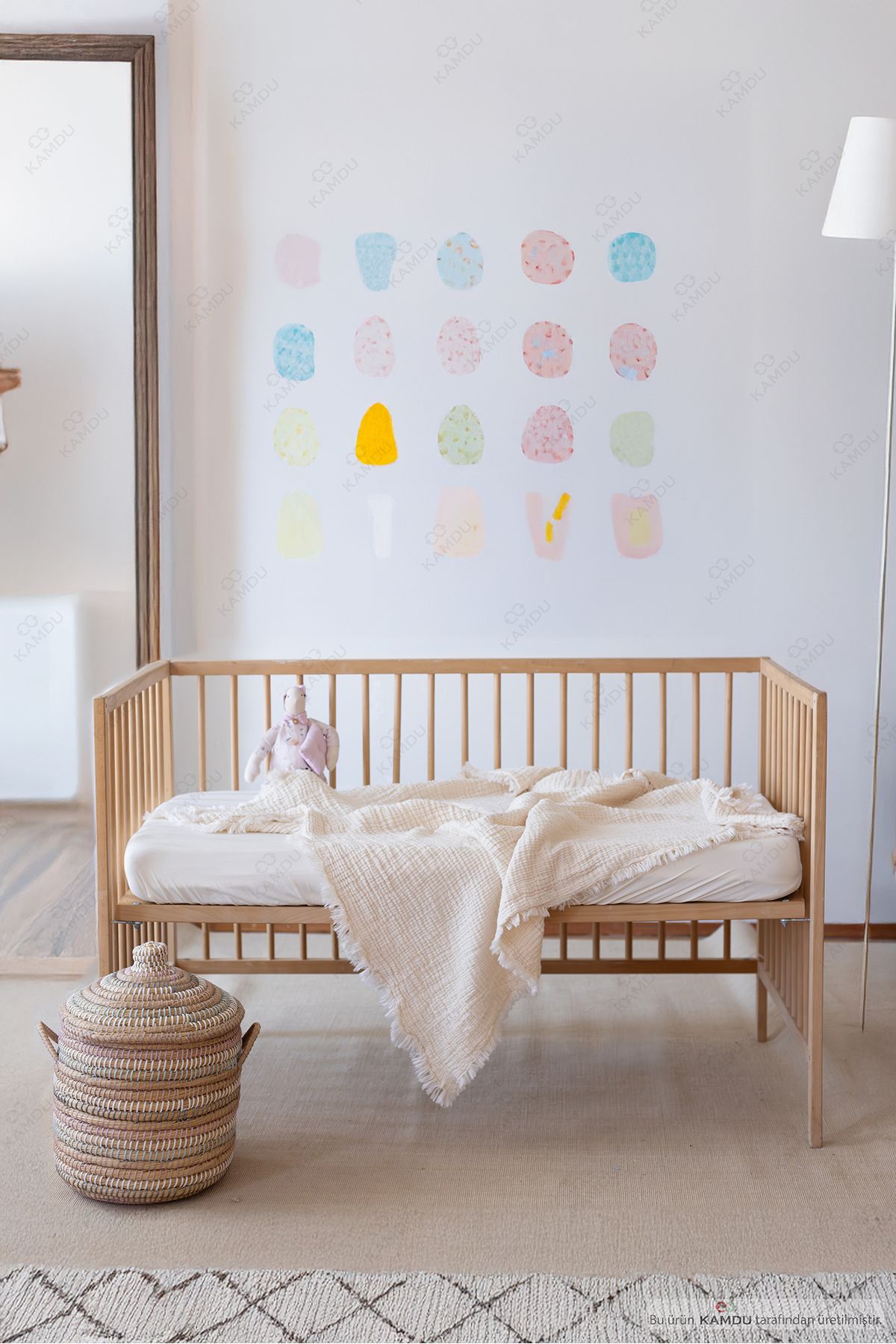 CASMAYA 100x100cm 4 Katlı %100 Müslin Bebek Battaniyesi, Pamuk Bebek Örtüsü, Çok Amaçlı Müslin Örtü