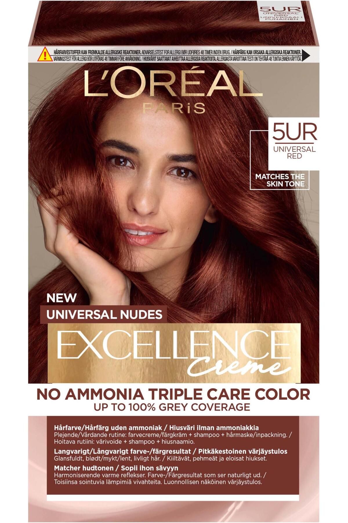L'Oreal Paris Excellence Creme Nude Renkler Saç Boyası Amonyaksız – 5UR Nude Kızıl