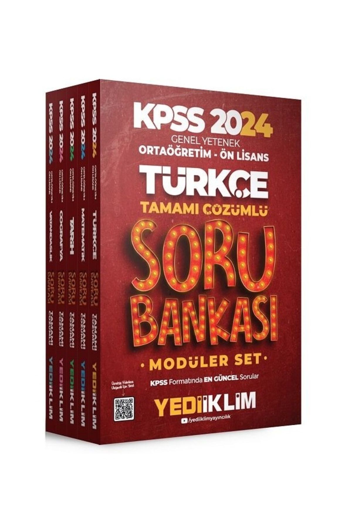 Yediiklim Yayınları 2024 KPSS Ortaöğretim Ön Lisans Genel Yetenek Genel Kültür Tamamı Çözümlü Modüler Soru Bankası Seti