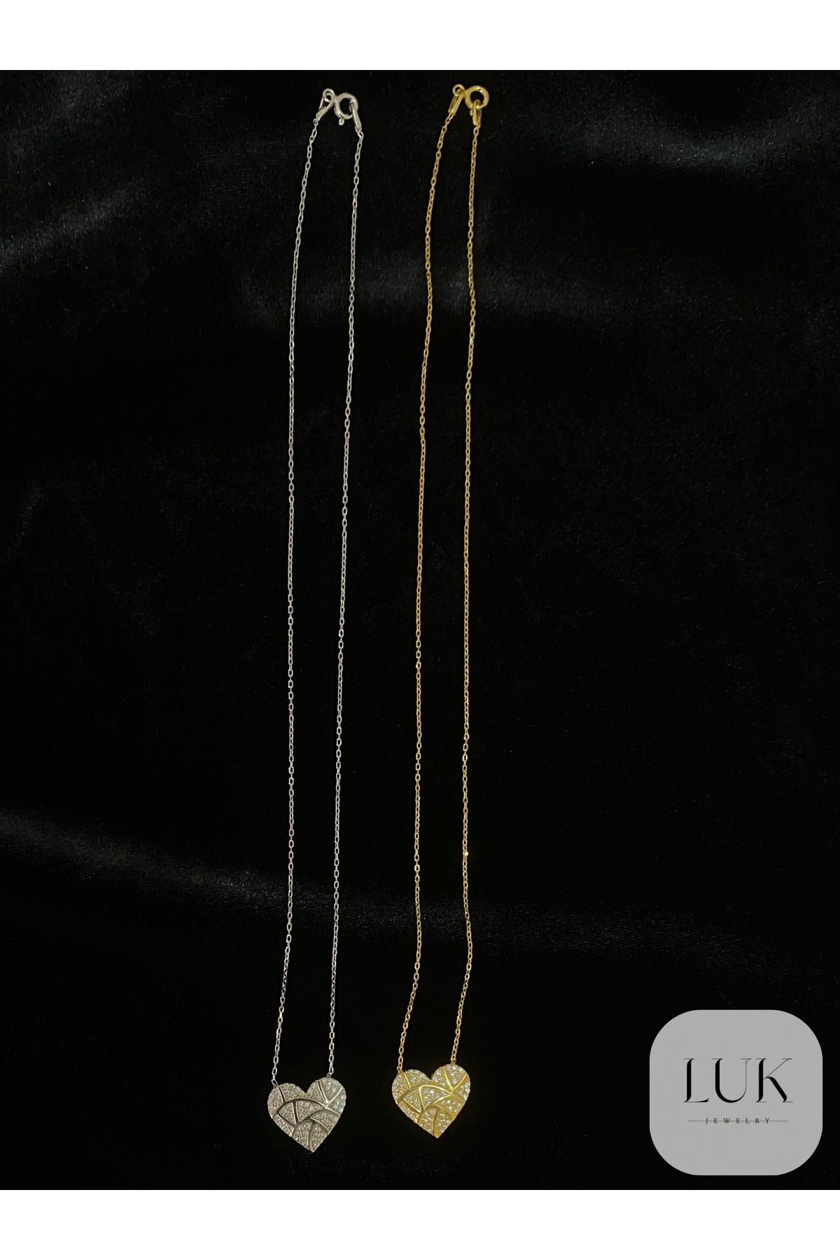 LUK JEWELRY 925 AYAR GÜMÜŞ KALP KOLYE