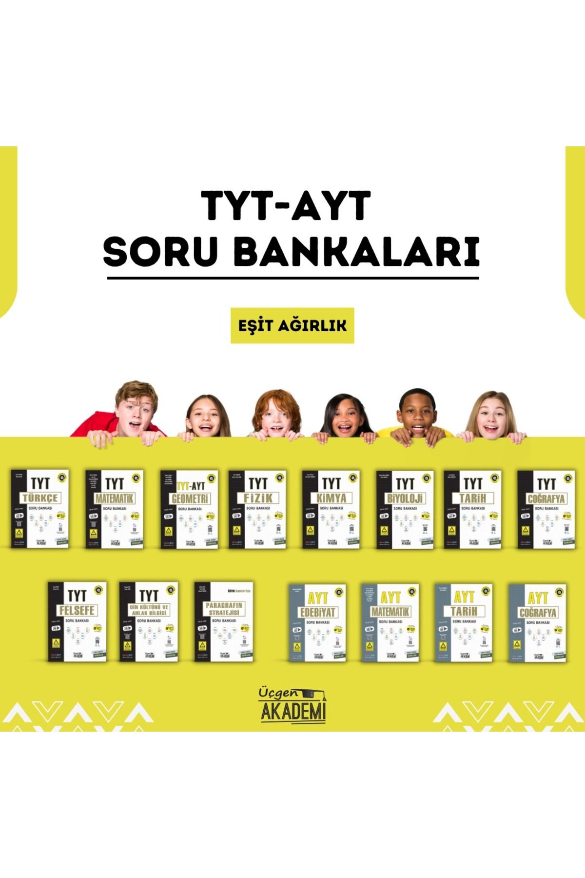 Üçgen Akademi TYT AYT Soru Bankası 15li Eşit Ağırlık Set Ösym Tarzı Yeni Nesil Sorular Video Çözümlü