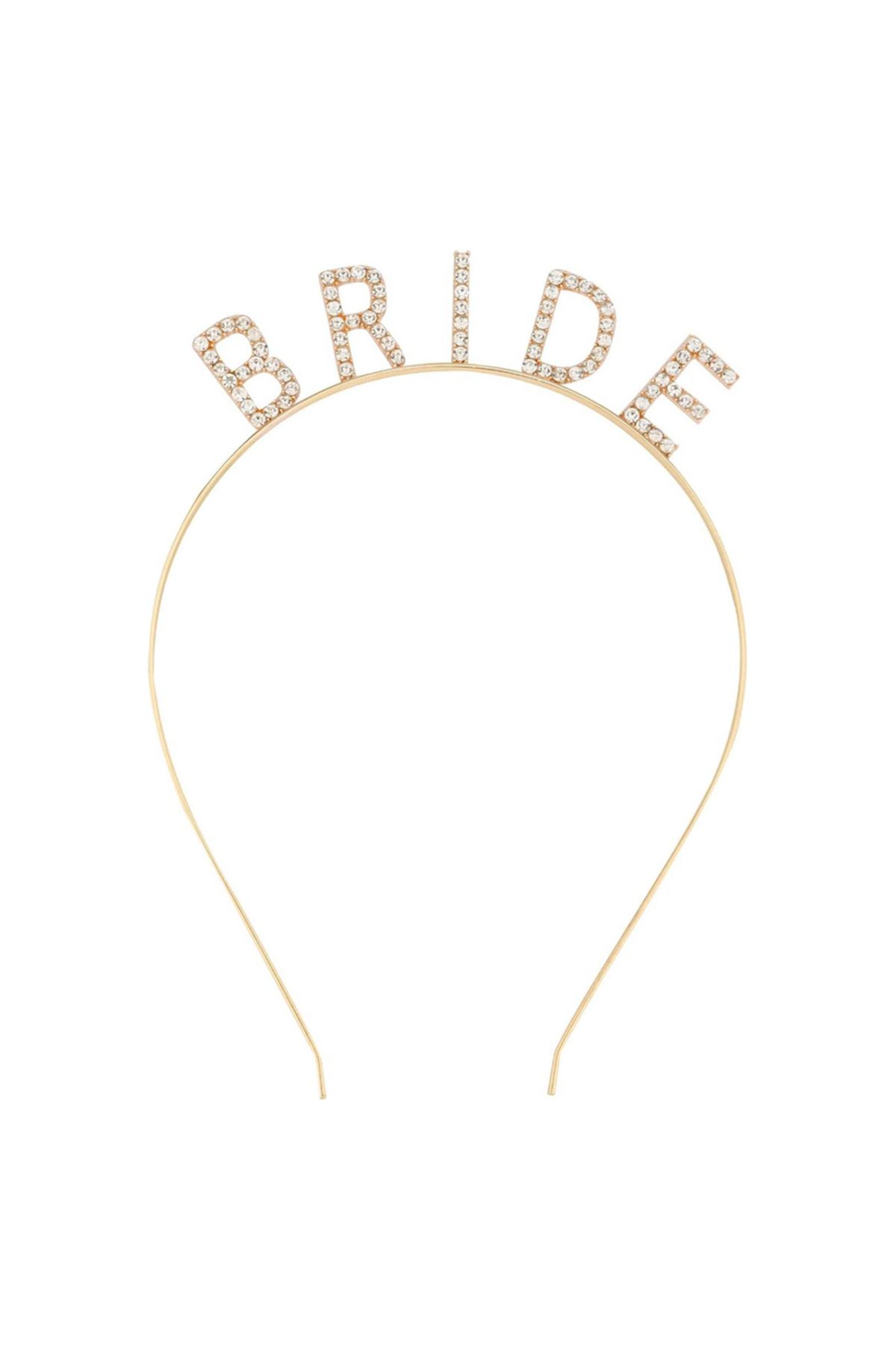 Epilons Altın Gold Renk Bekarlığa Veda Kristal Taş Bride Tacı İthal 16x10 cm