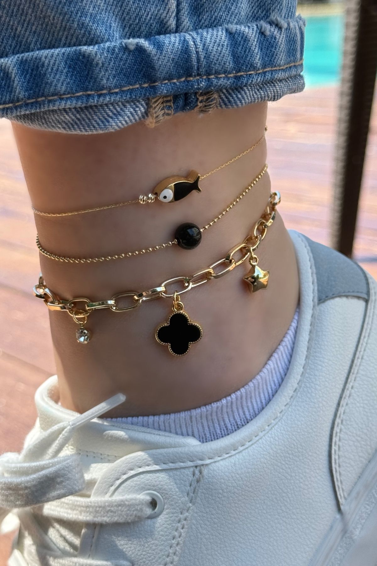 Trendy Butik Yonca Halhal Kombini (3 Adet)
