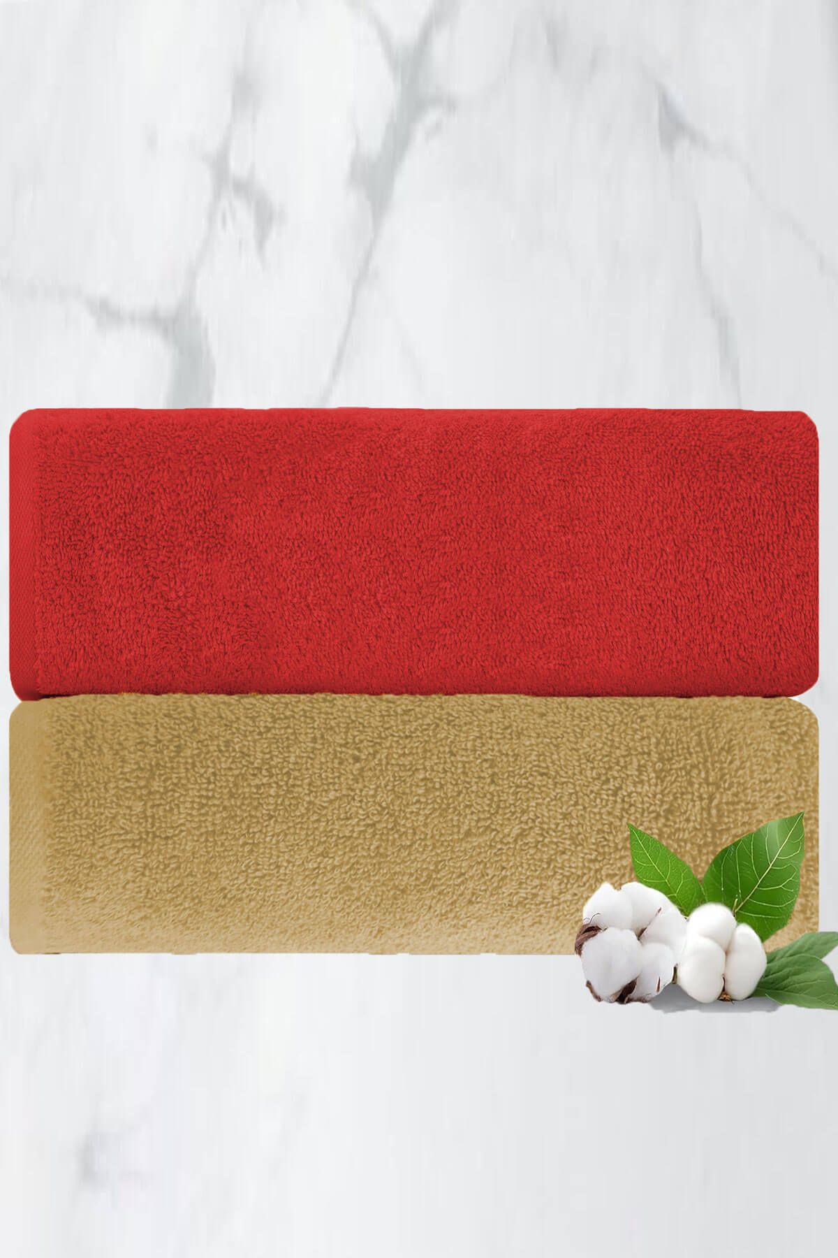 Mira Home 2 li Lüks El Yüz Havlu Seti 50x90 Cm %100 Pamuklu Gramajlı Bejra