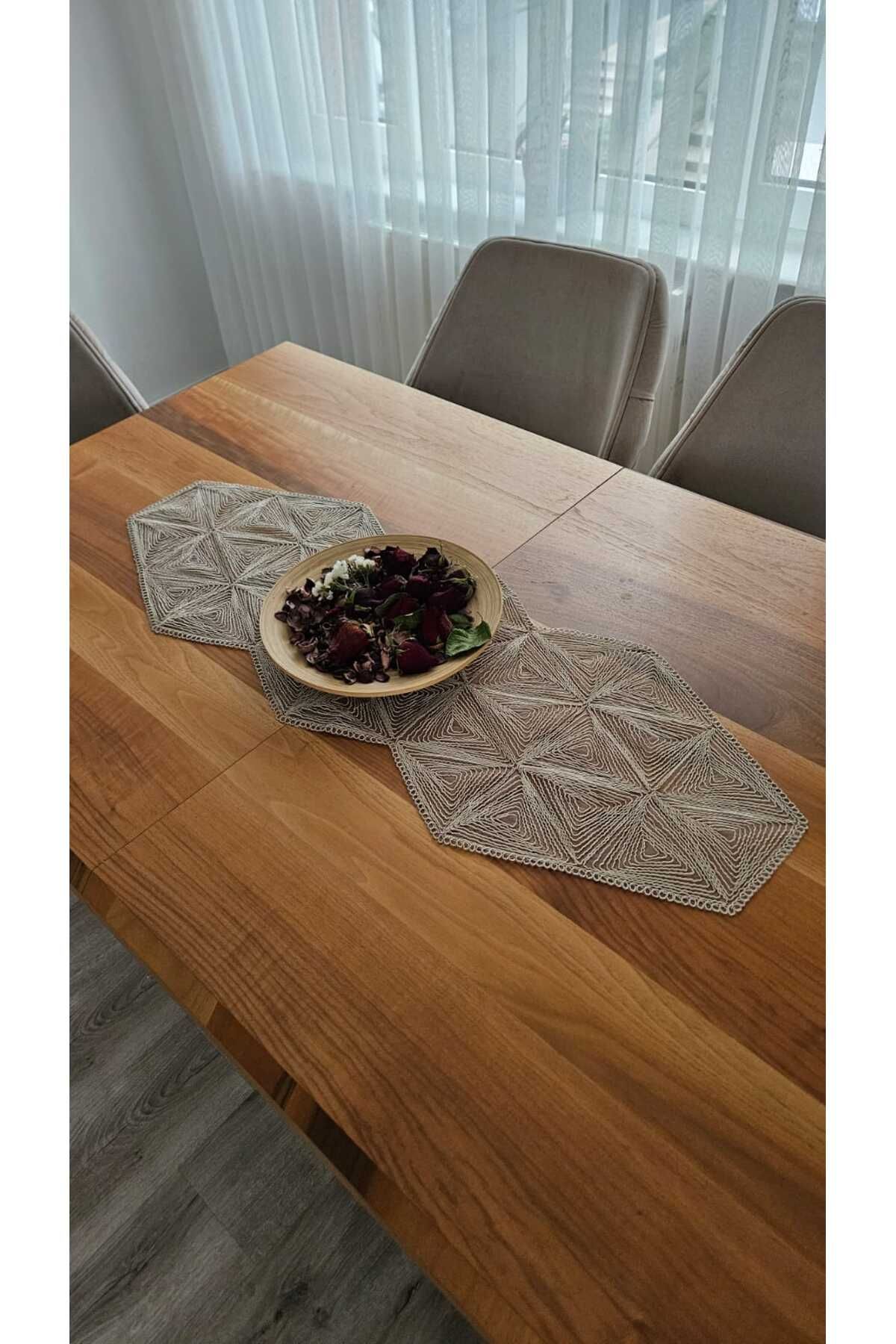 ZESA HOME Tül Güpürlü Desnli Şık Renk Renk Runner