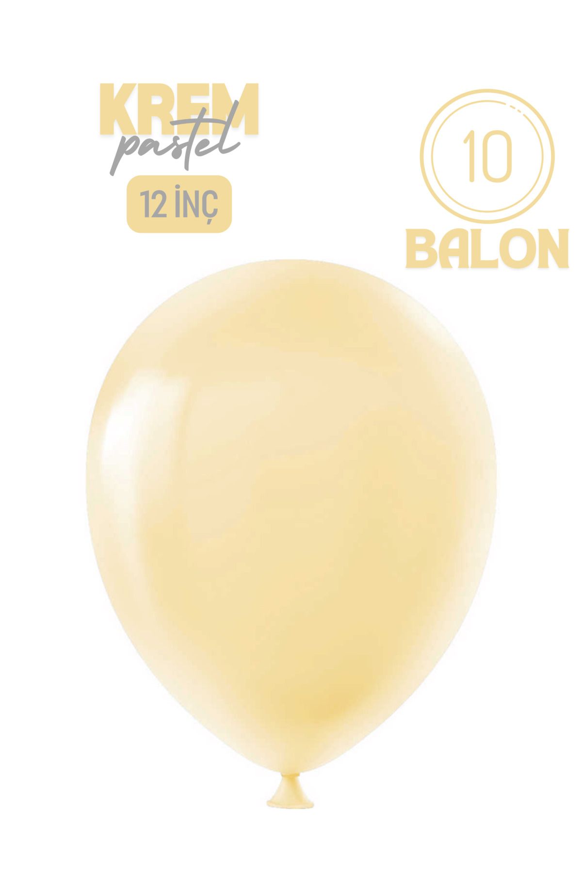 Mielibon 10’lu Krem Pastel Balon | 12 inç Söz, Nişan, Baby Shower ve Dekoratif Parti Balonları