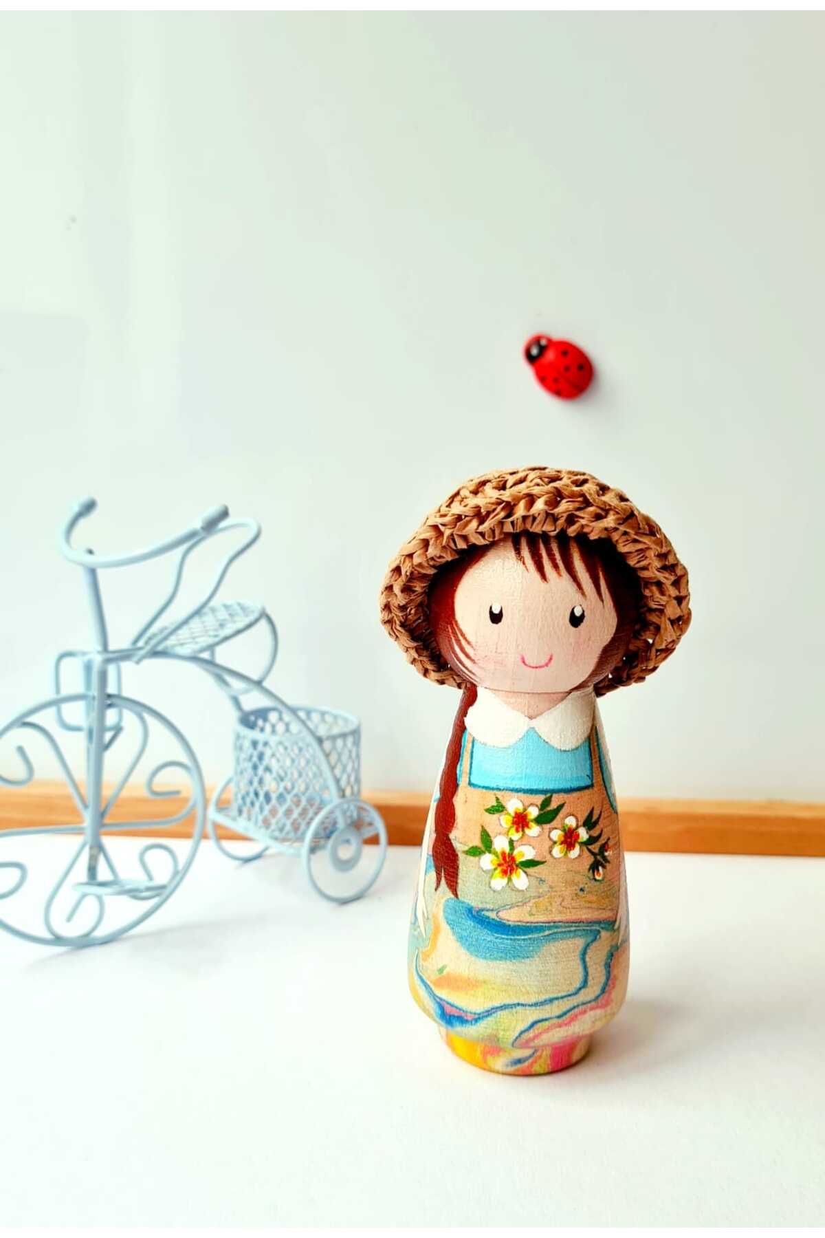 uç uç böceğim Pegdoll Badem Çiçeği, Hasır Şapkalı Kız, Özgün Karakter