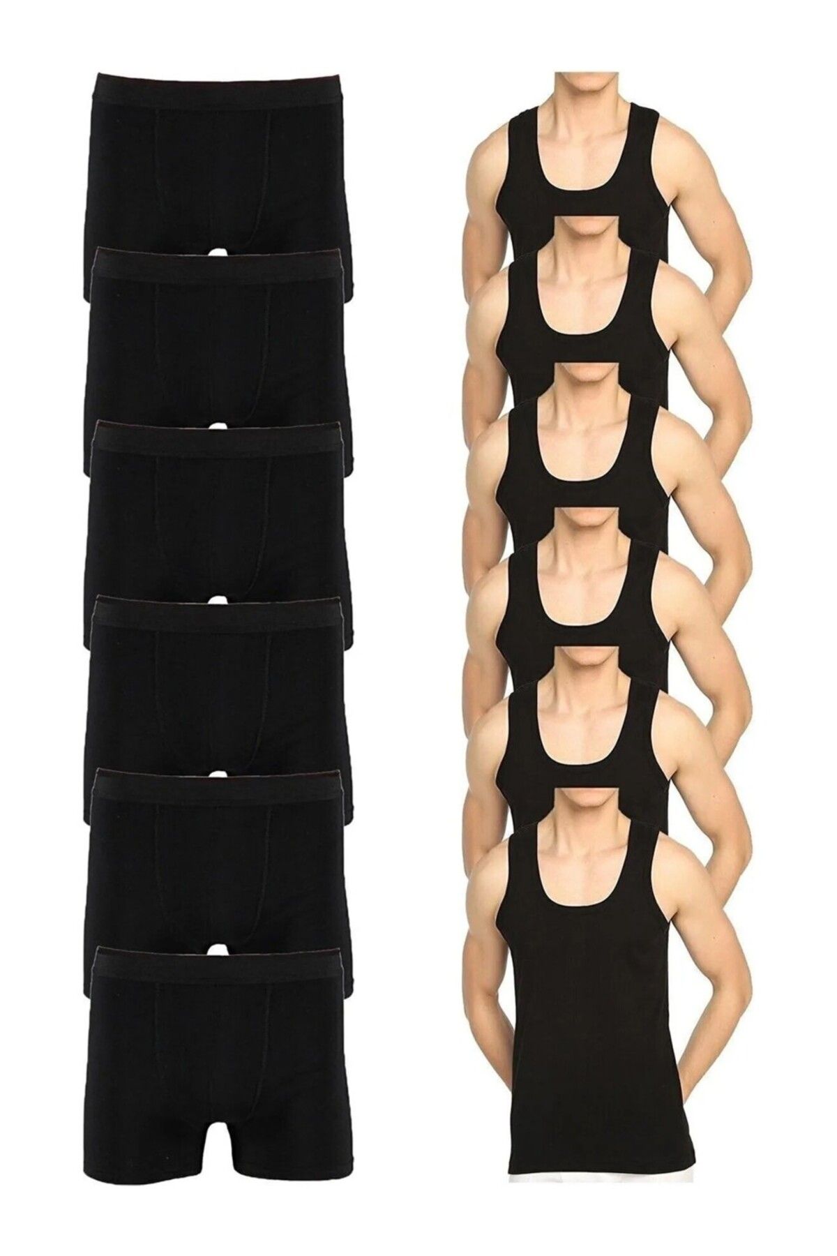 BEYAZTOPTAN EKONOMİK PAKET %100 PAMUK 12 PARÇA ERKEK ATLET BOXER TAKIM