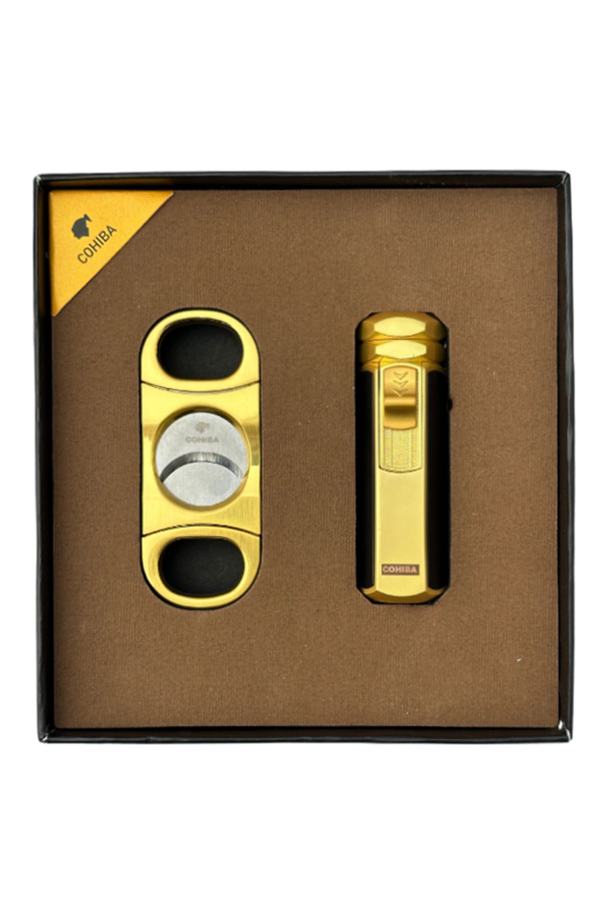 COHİBA Cohiba Çakmak Kesici Gold Puro Seti